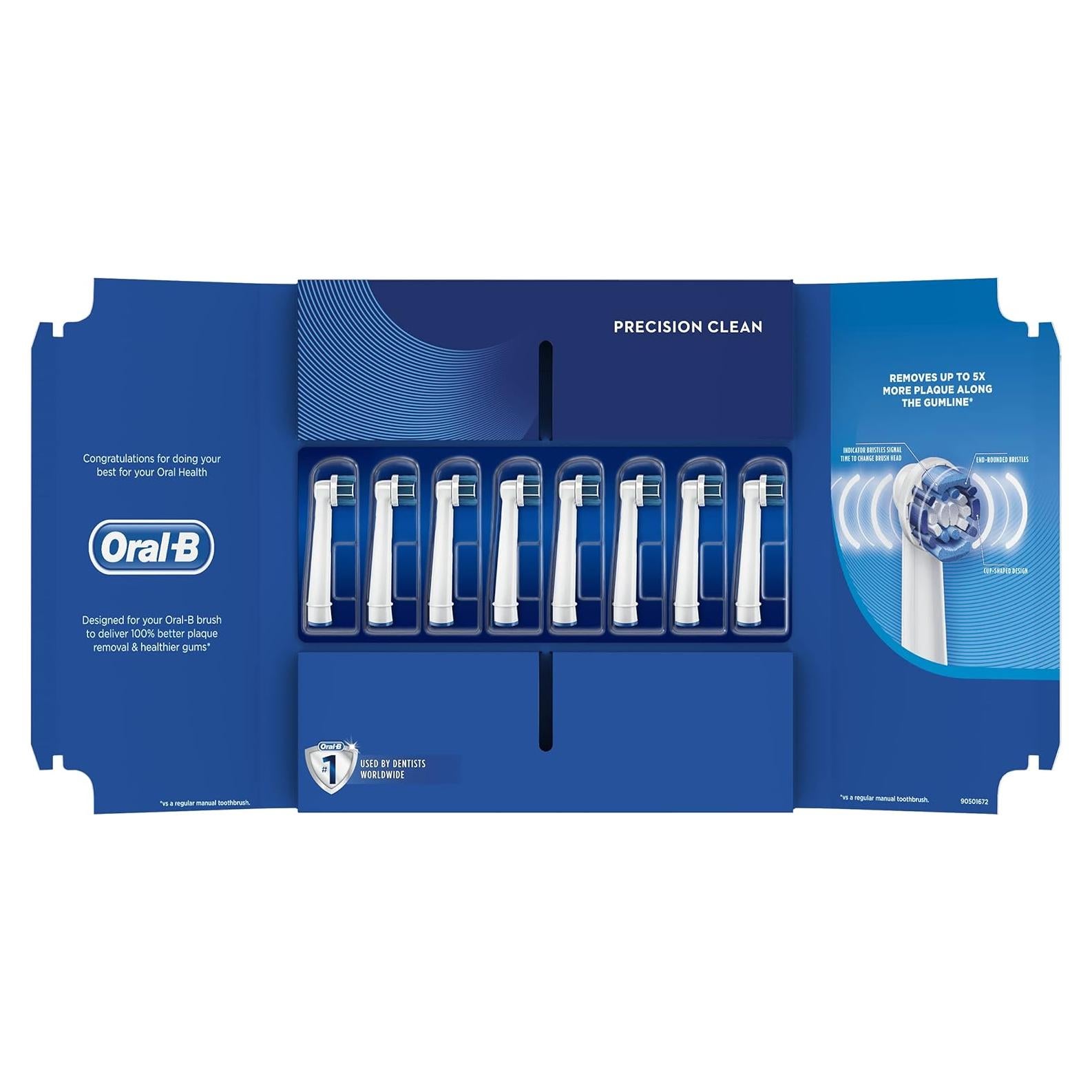Cabezas de Cepillo de Dientes Oral-B Precision Clean - 8 Unidades