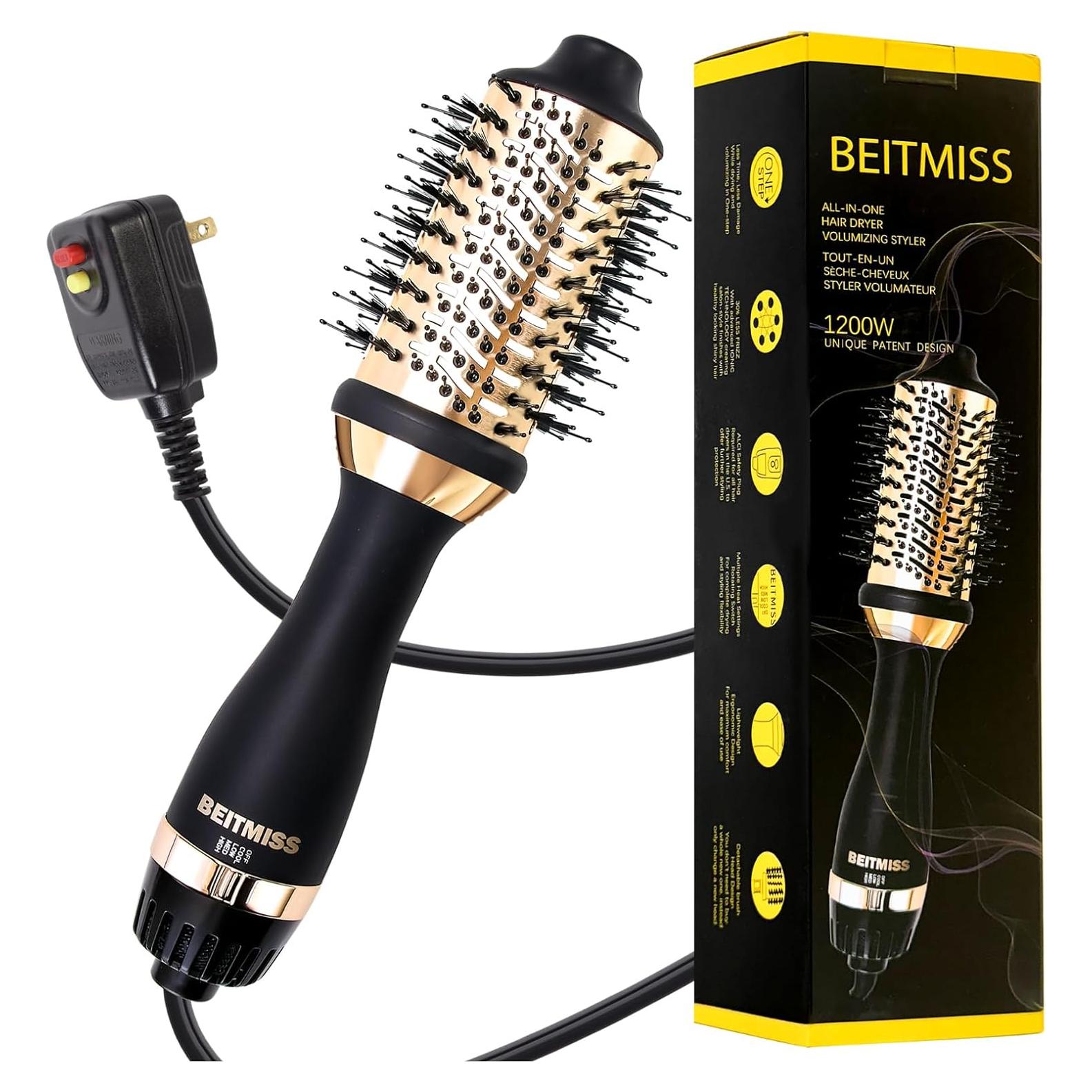 Cepillo Secador 4-en-1 BEITMISS con Tecnología Iónica 1200W