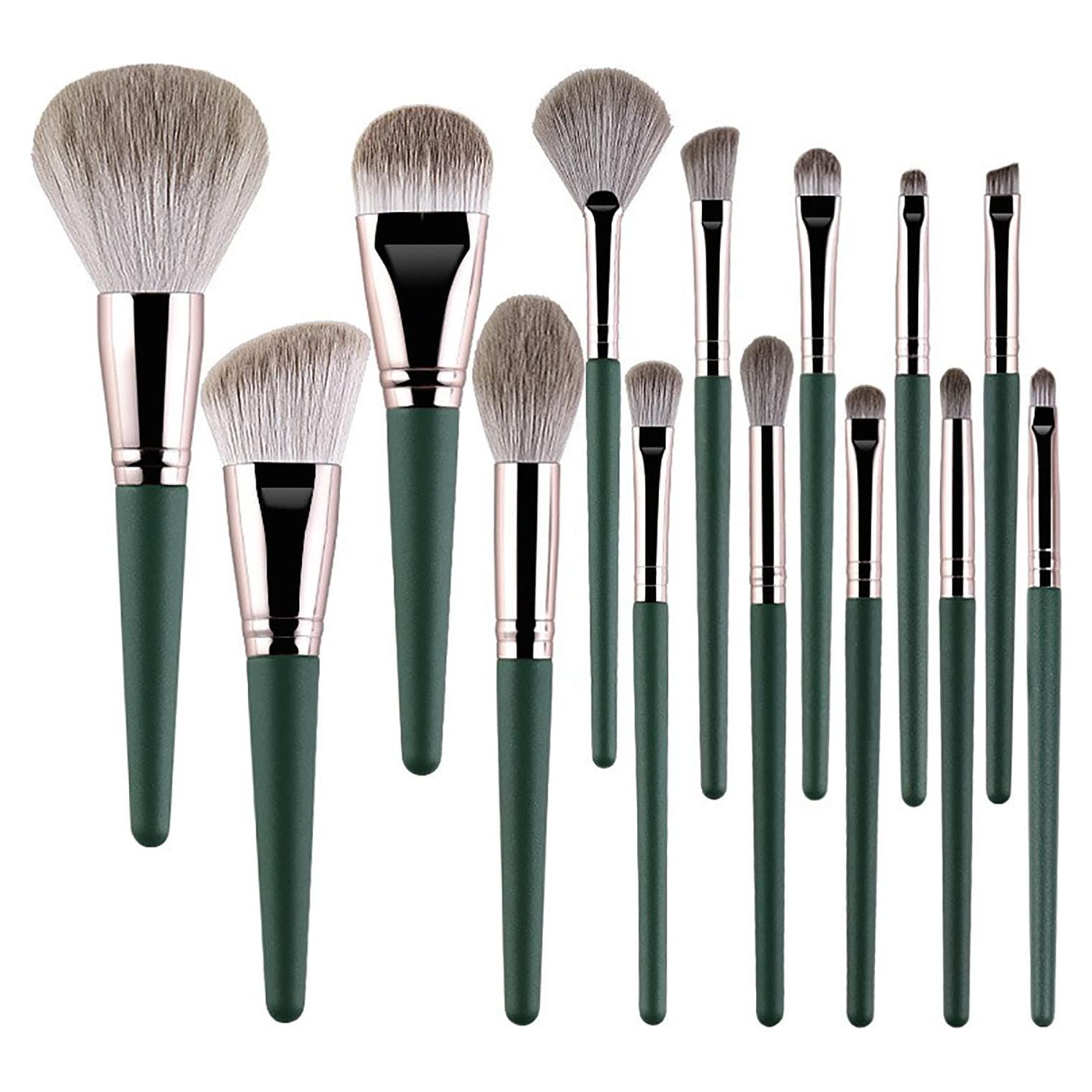 Juego de Brochas de Maquillaje 14 Piezas Rijaho Veganas