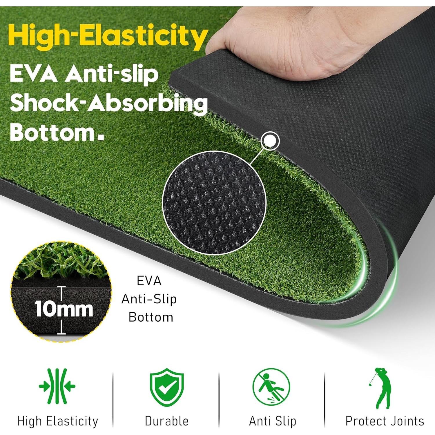 Alfombrilla de Golf KJSUE 5x4ft con Bandeja y 10 Pelotas