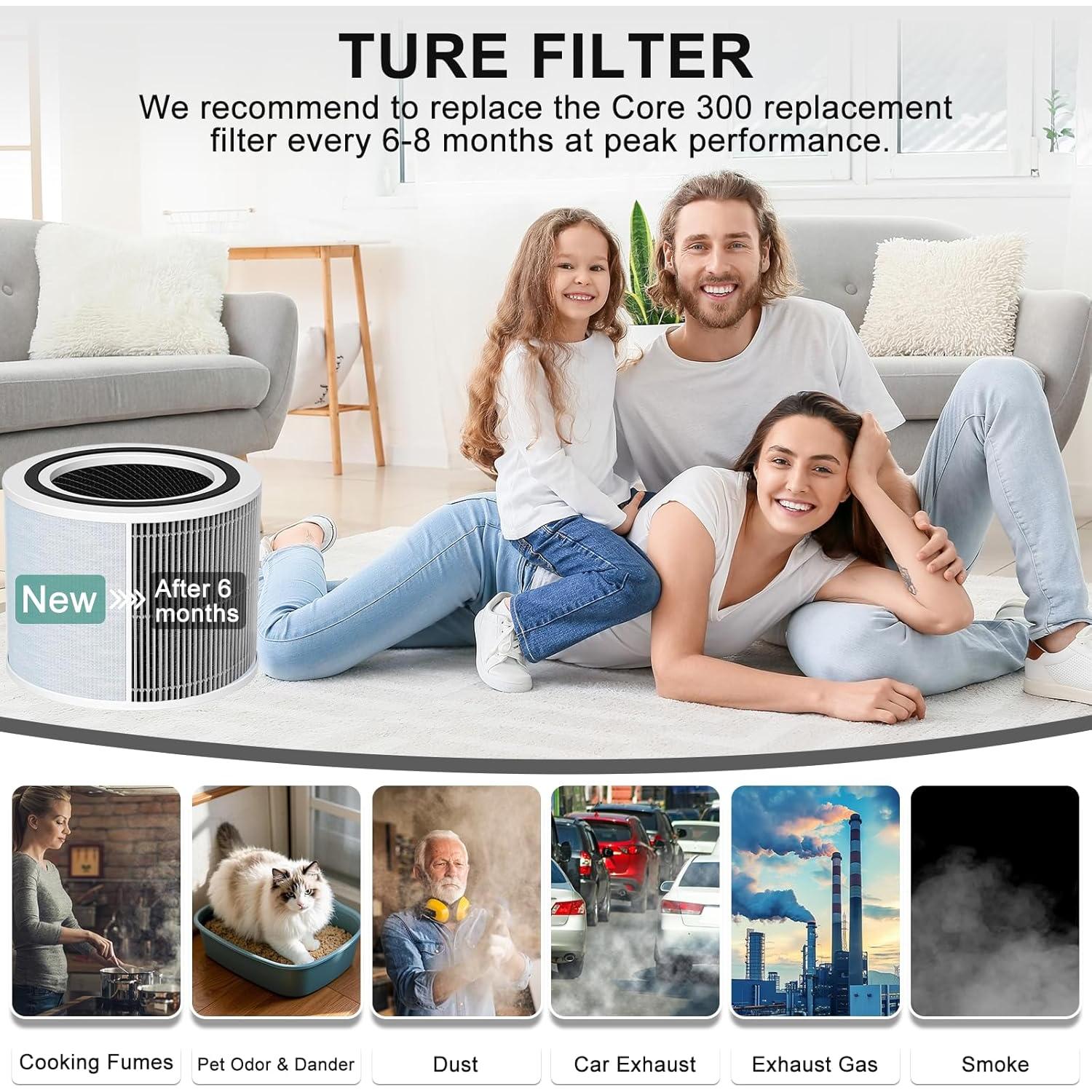 Filtro de Reemplazo Doifyn Core 300 para Purificador LEVOIT