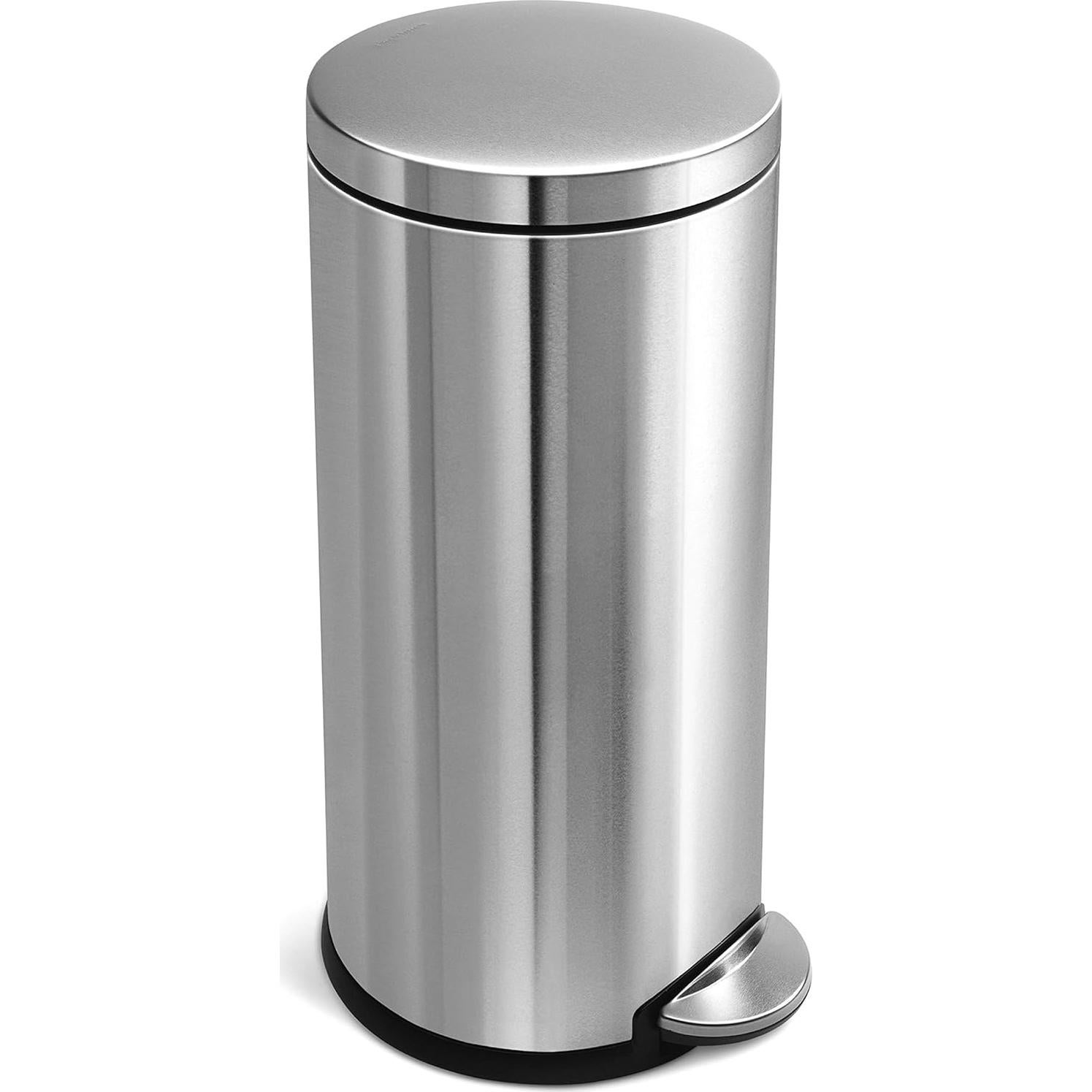 Cubo de Basura Redondo 30 Litros simplehuman Acero Inoxidable