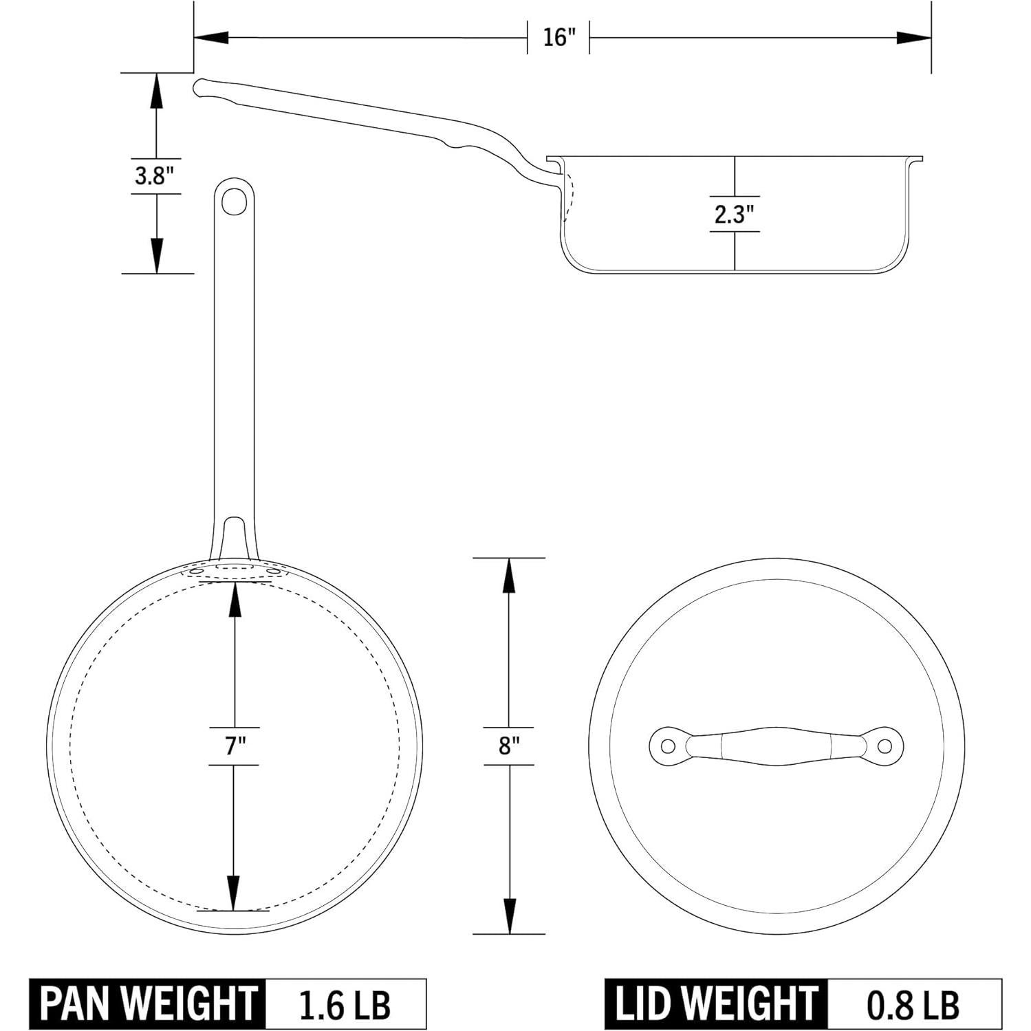 Sartén Mini Sauté Heritage Steel 1.5 Qt Acero Inoxidable