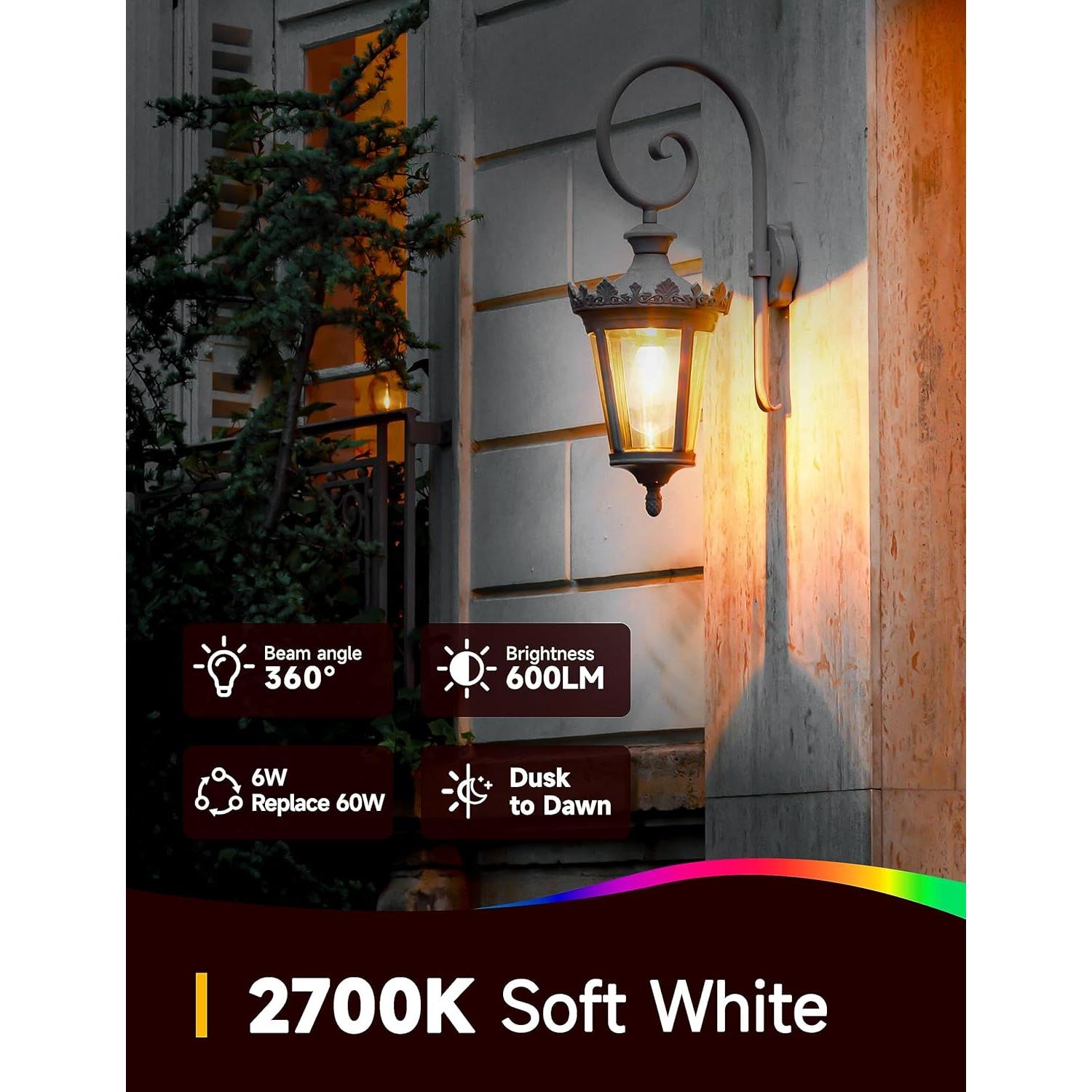 Bombillas LED Exterior UNILAMP 6W E26 2700K Sensor Crepúsculo