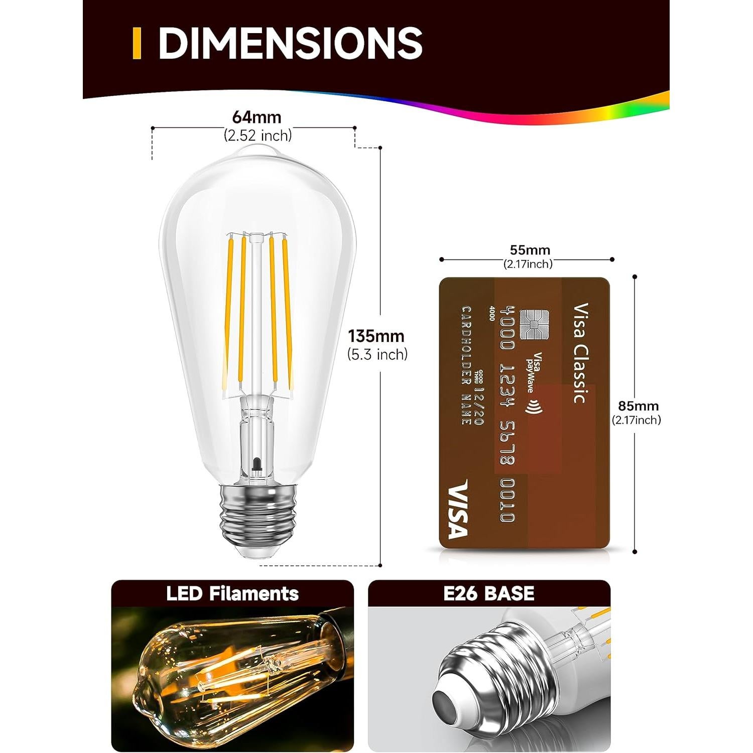 Bombillas LED Exterior UNILAMP 6W E26 2700K Sensor Crepúsculo