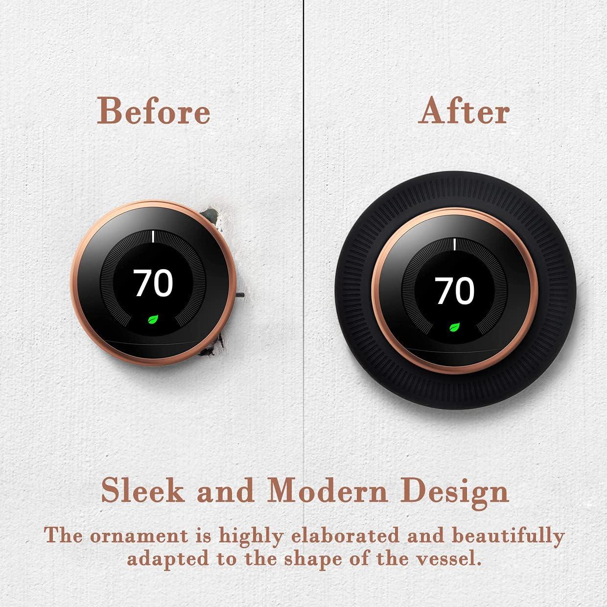 Cubierta de Placa de Pared Poivy para Termostato Nest Negro