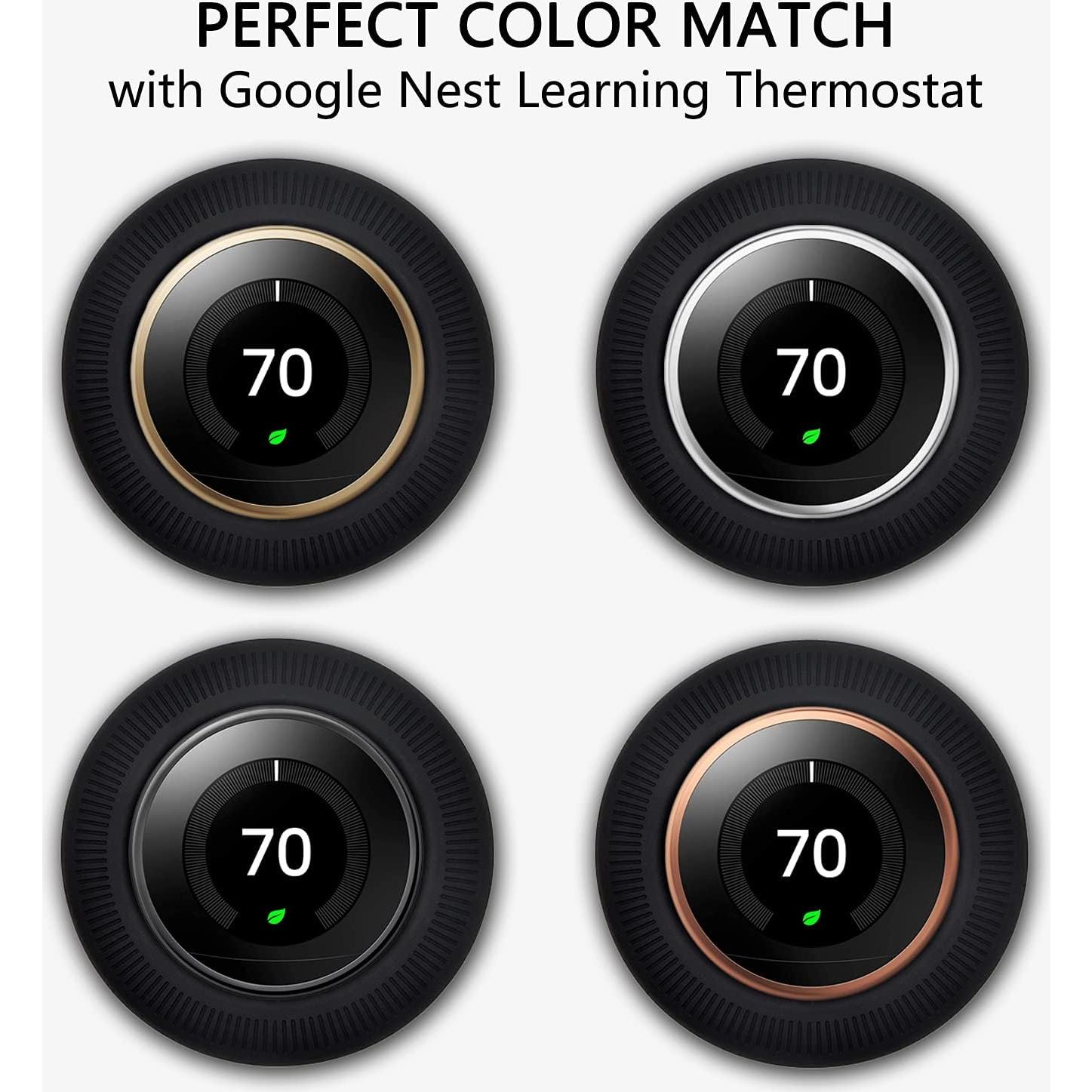 Cubierta de Placa de Pared Poivy para Termostato Nest Negro