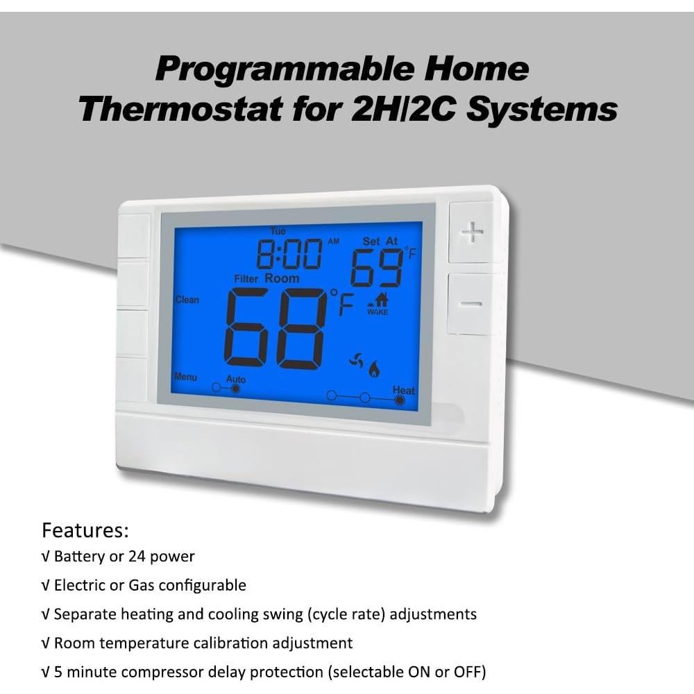 Termostato Programable Coiiwsei RTH715 Digital 24V Azul