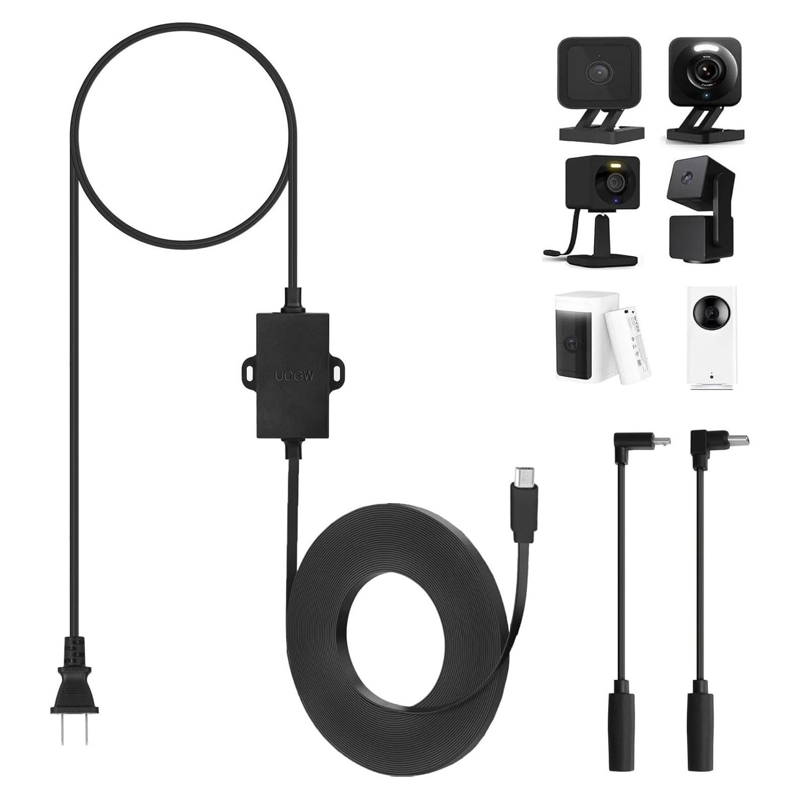 Adaptador de Poder Uogw 15m Impermeable para Wyze Cam