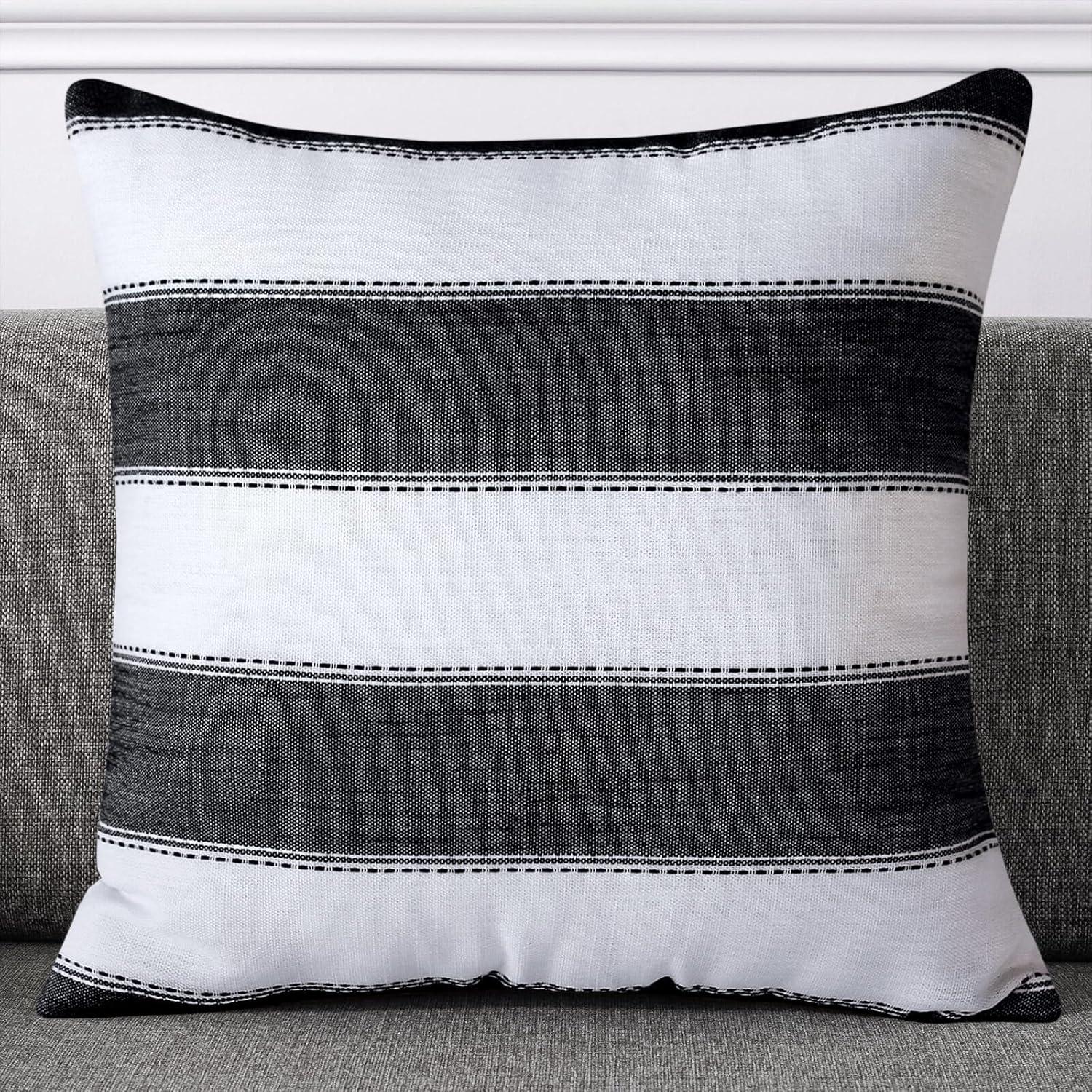 Fundas de Almohada Decorativas AmHoo 40x40cm Rayas Granja - 2 Pzas