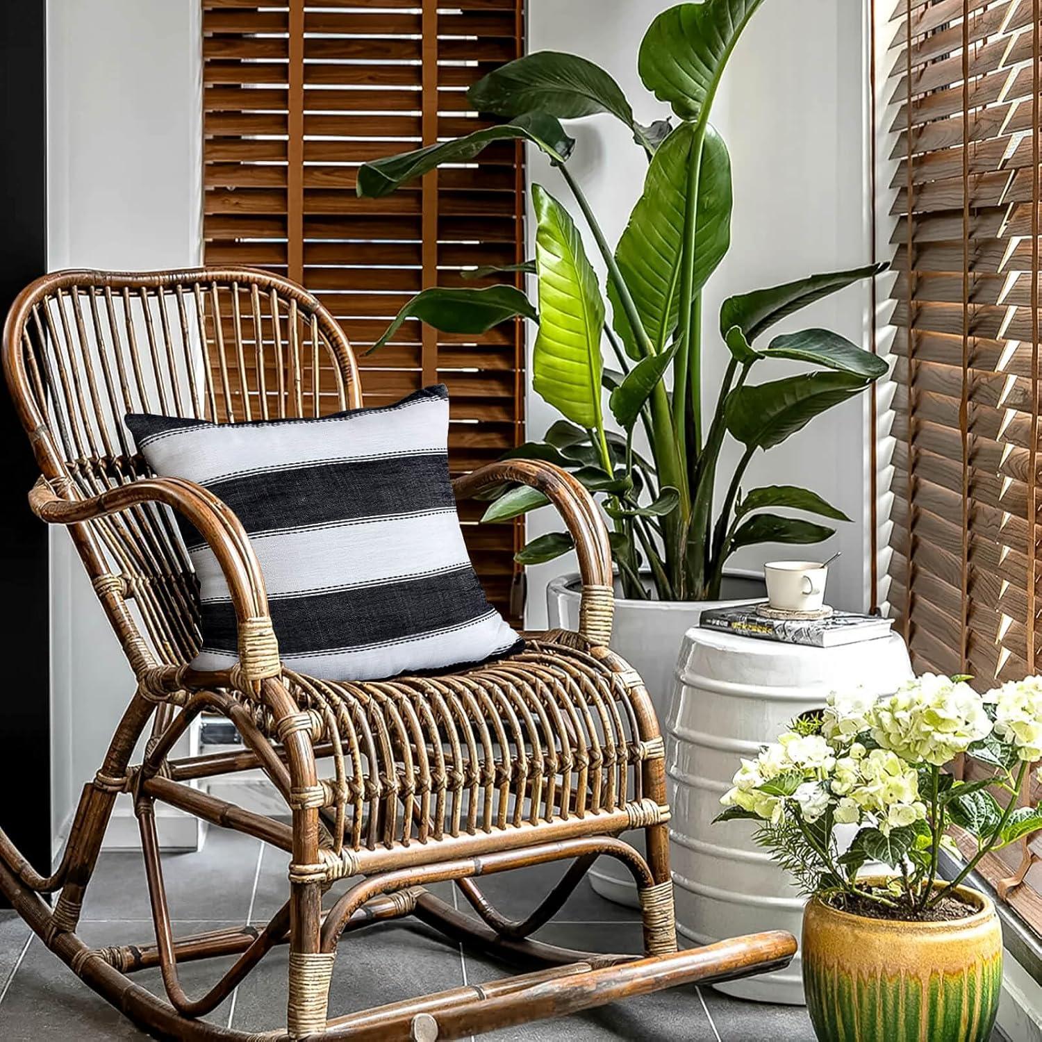 Fundas de Almohada Decorativas AmHoo 40x40cm Rayas Granja - 2 Pzas