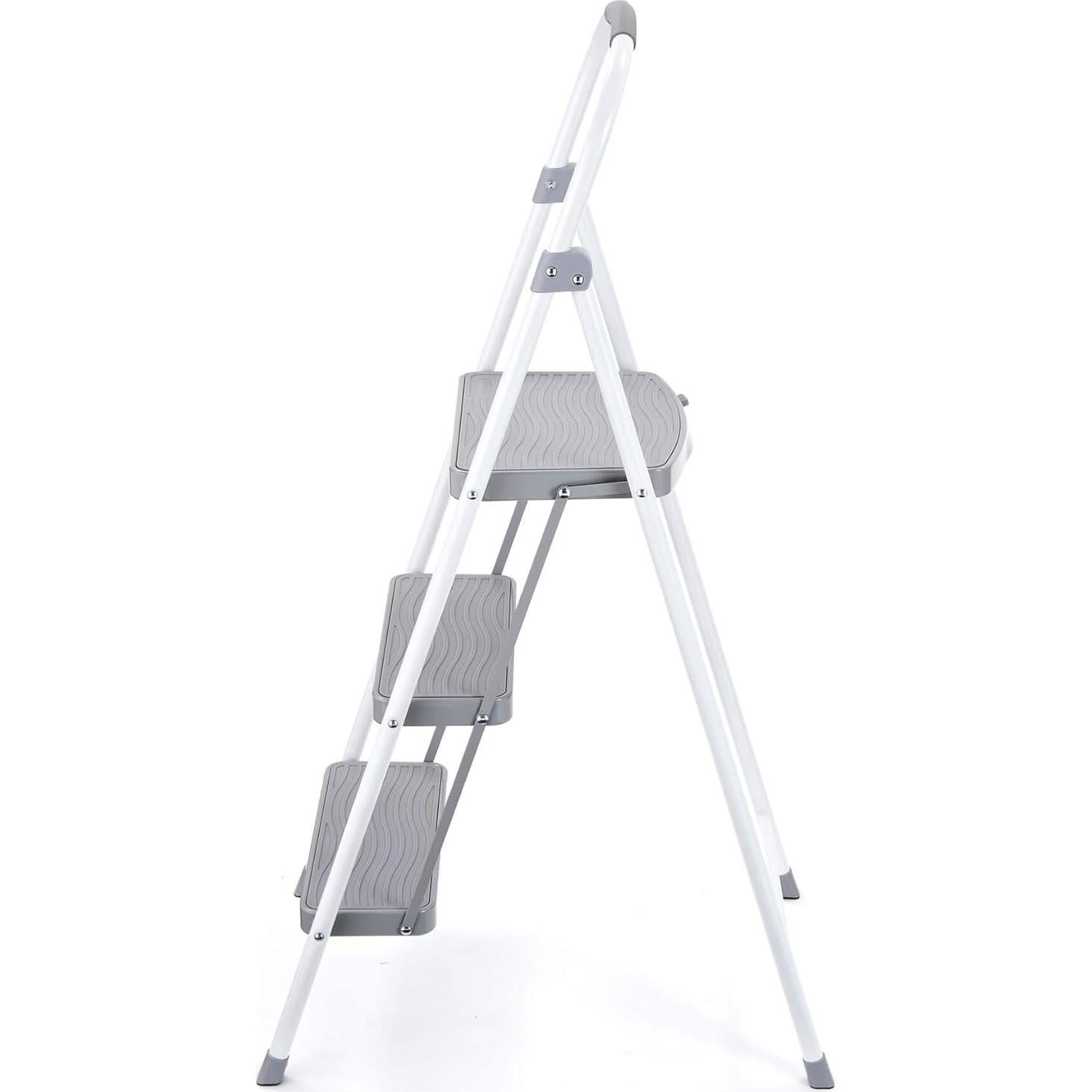 Escalera Plegable Rubbermaid 3 Pasos Acero Blanco 102kg