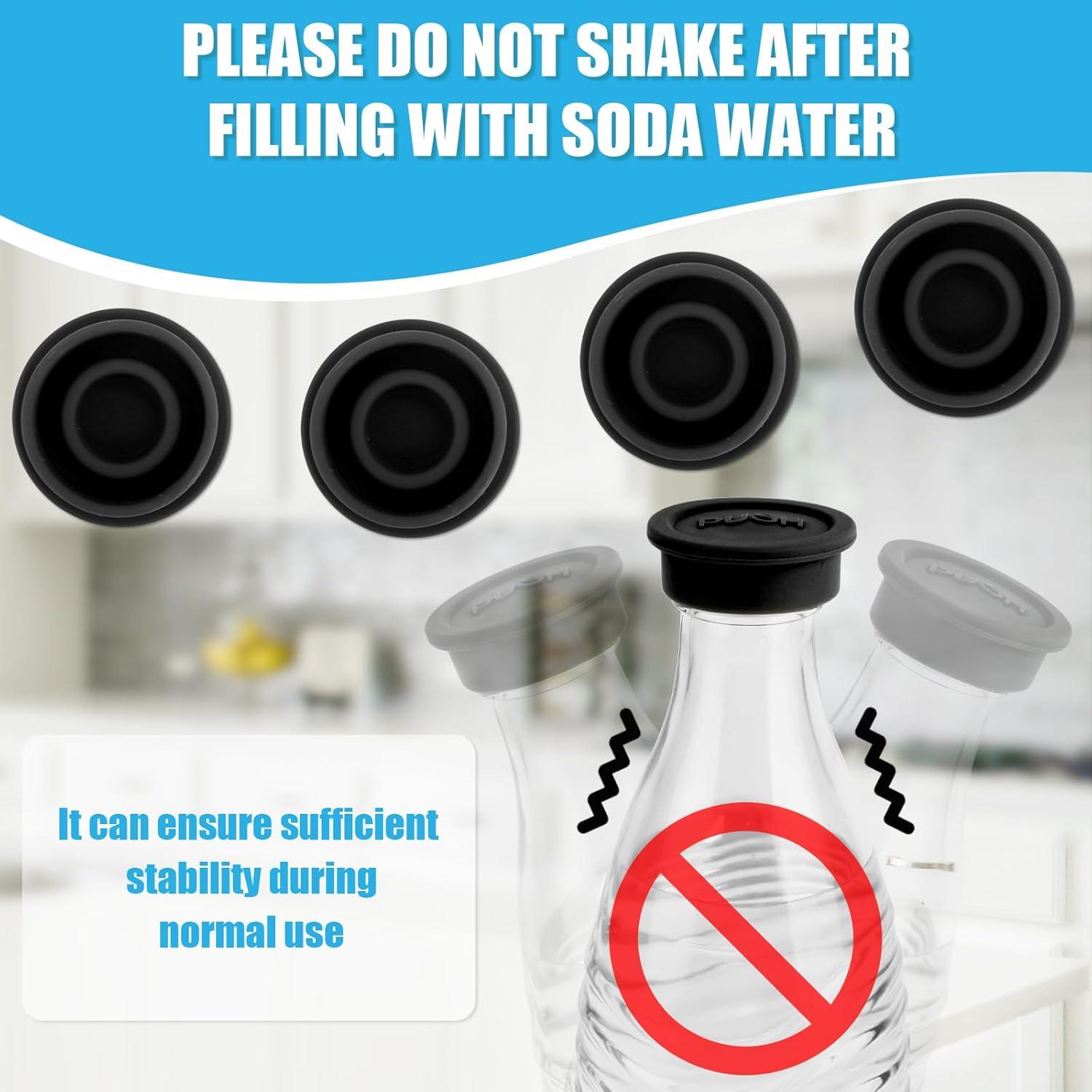 4 Tapas de Botellas de Silicona Reutilizables Gosknor - Negro