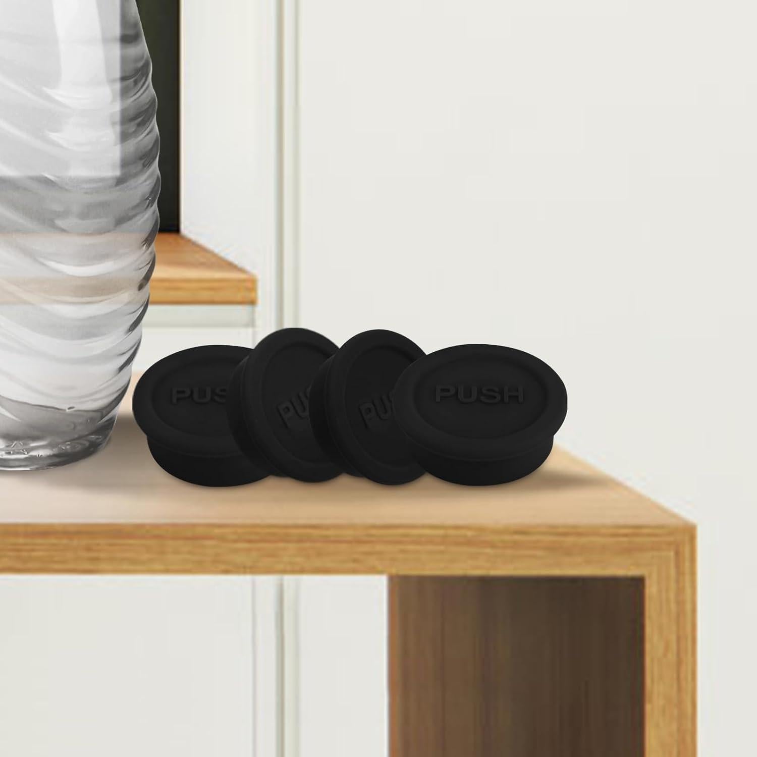 4 Tapas de Botellas de Silicona Reutilizables Gosknor - Negro