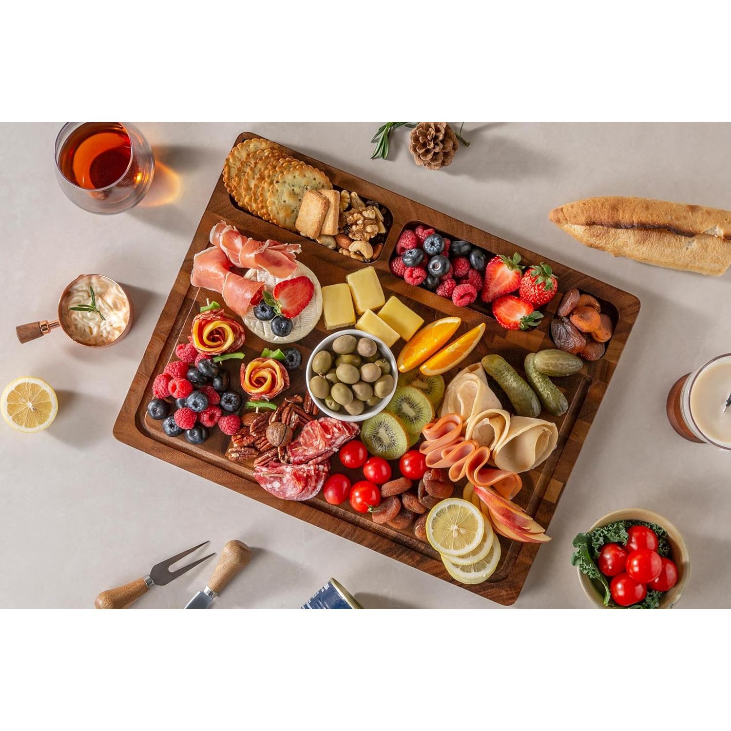 Tabla de Cortar de Madera de Nogal THETCHRY 43x33 cm Doble Cara