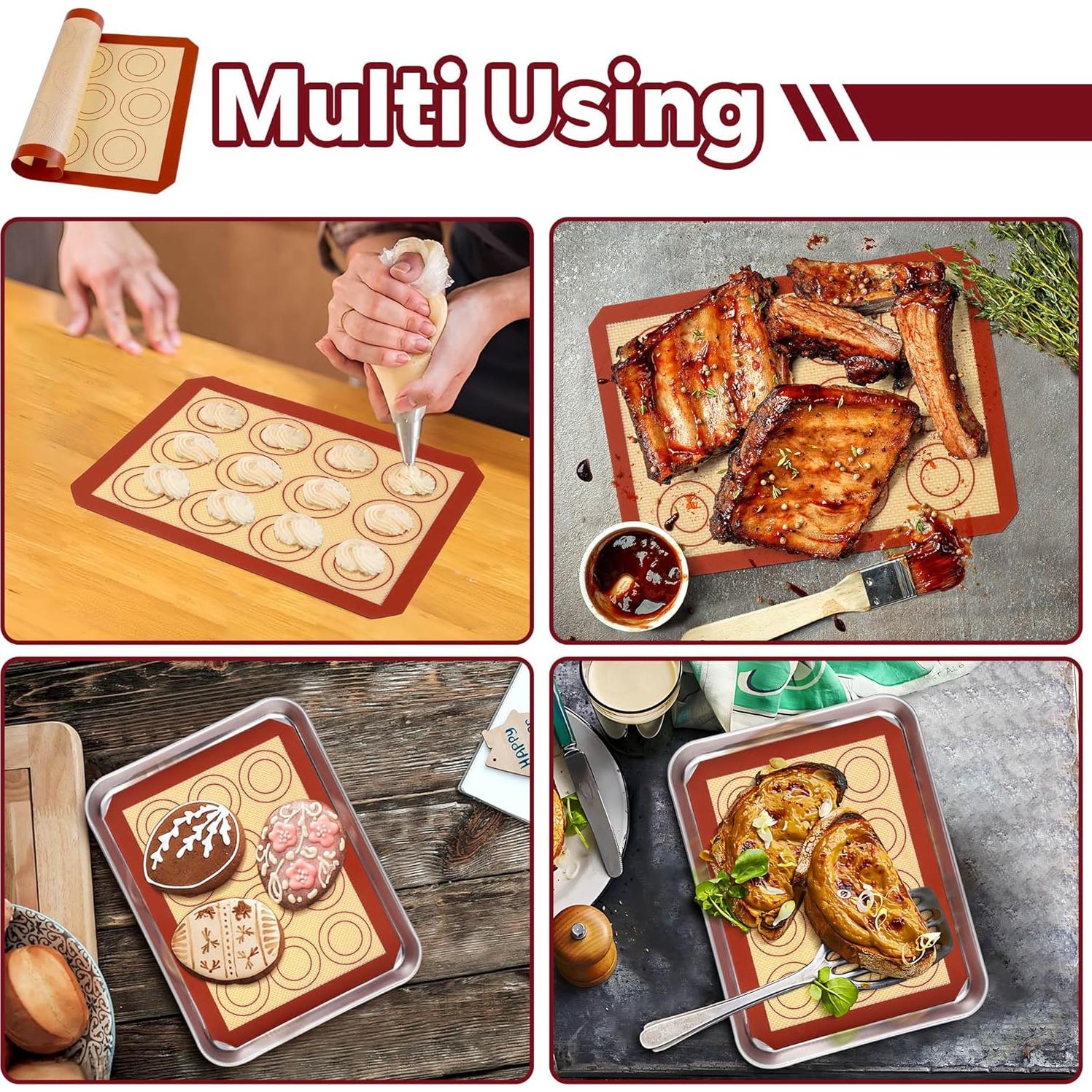 Tapetes de Silicona P&P CHEF 21.8x15.7 cm Antiadherentes 2 Pcs