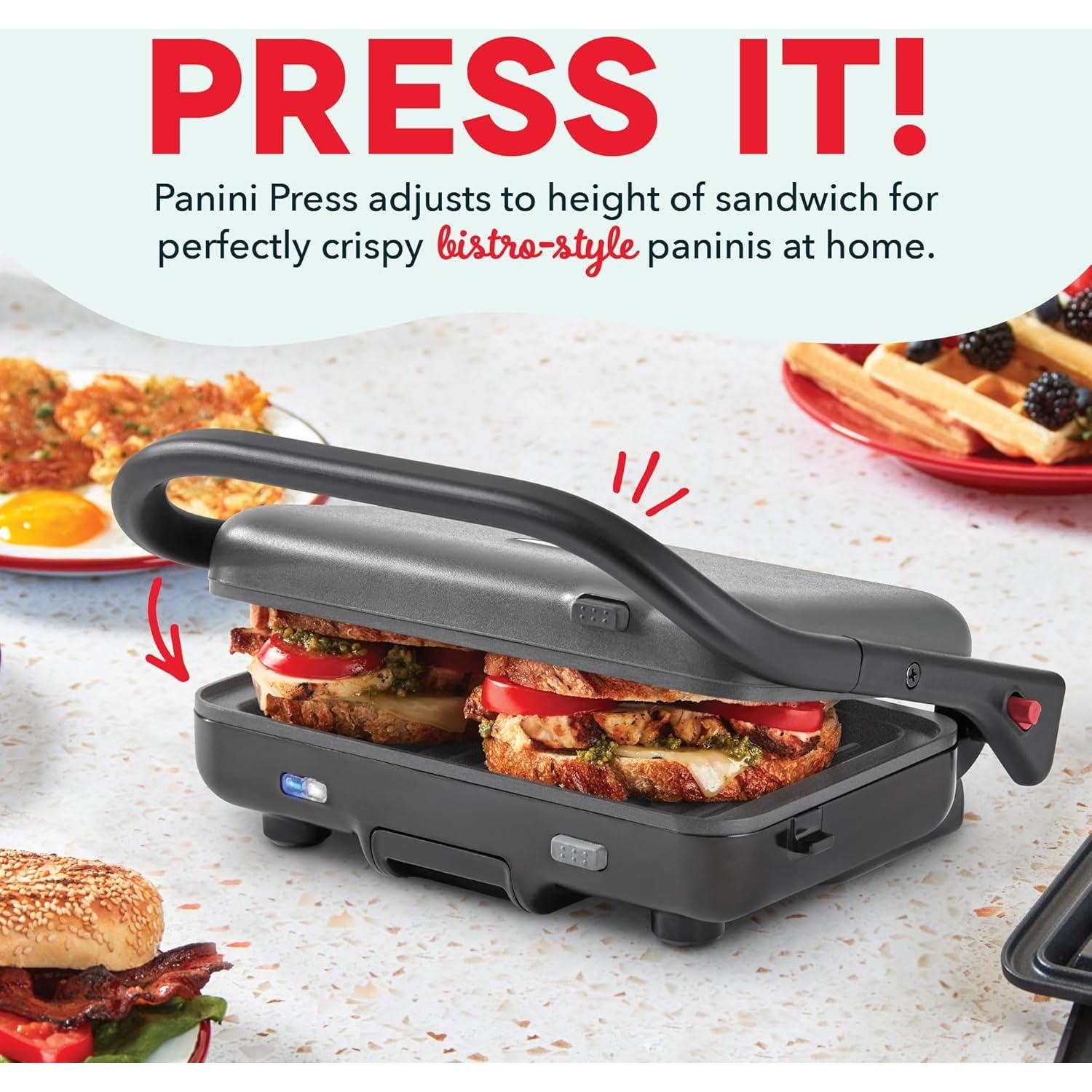 Grill y Plancha DASH Flex Press 1000W - Placas Removibles Hierro Forjado