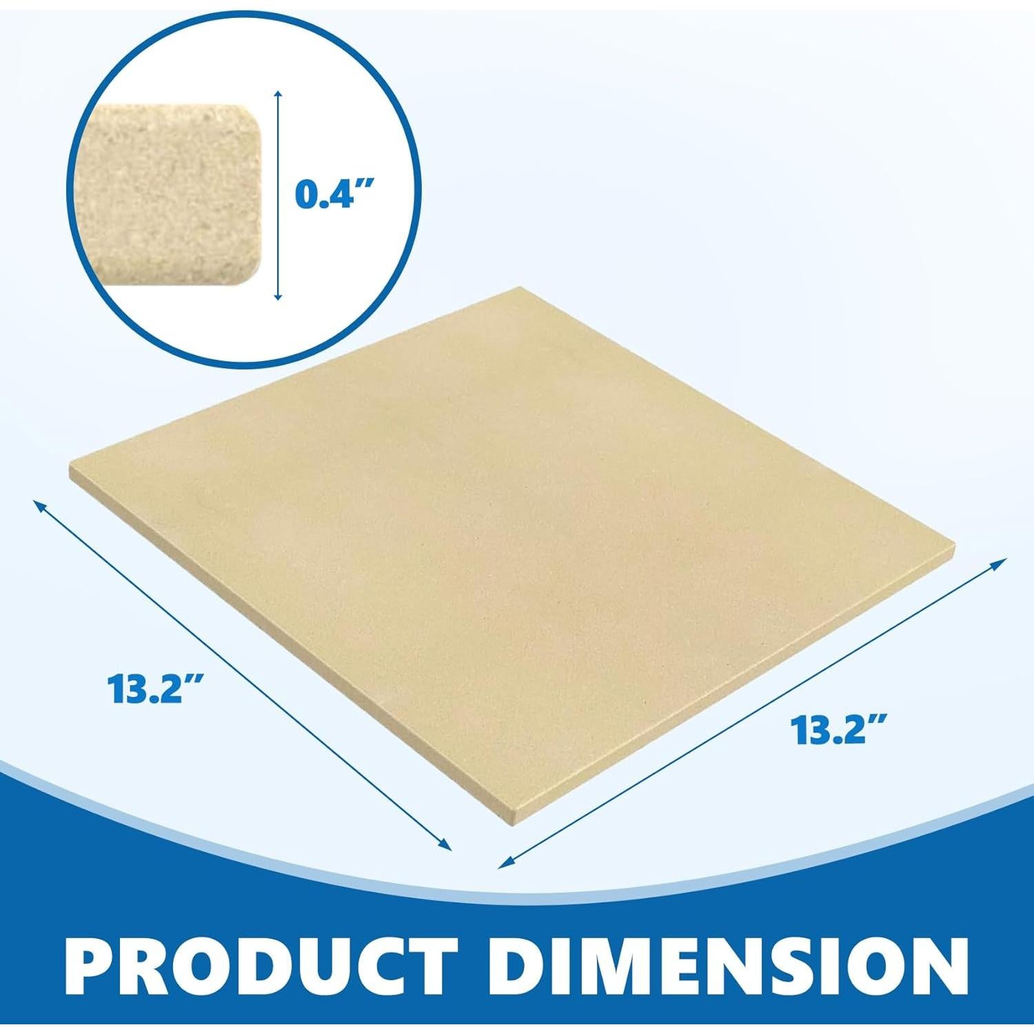 Piedra para Pizza Cuadrada SafBbcue 33.5x33.5cm para Horno