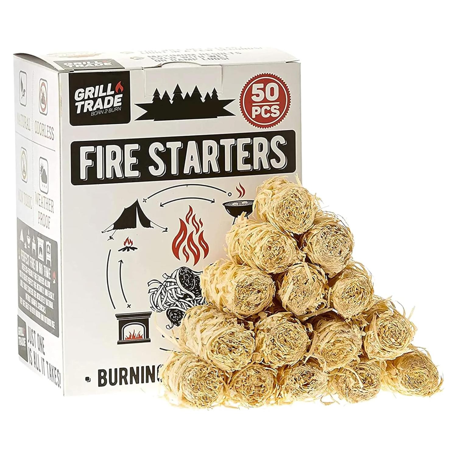 Encendedores de Fuego Grill Trade - 50 Piezas de Madera de Pino