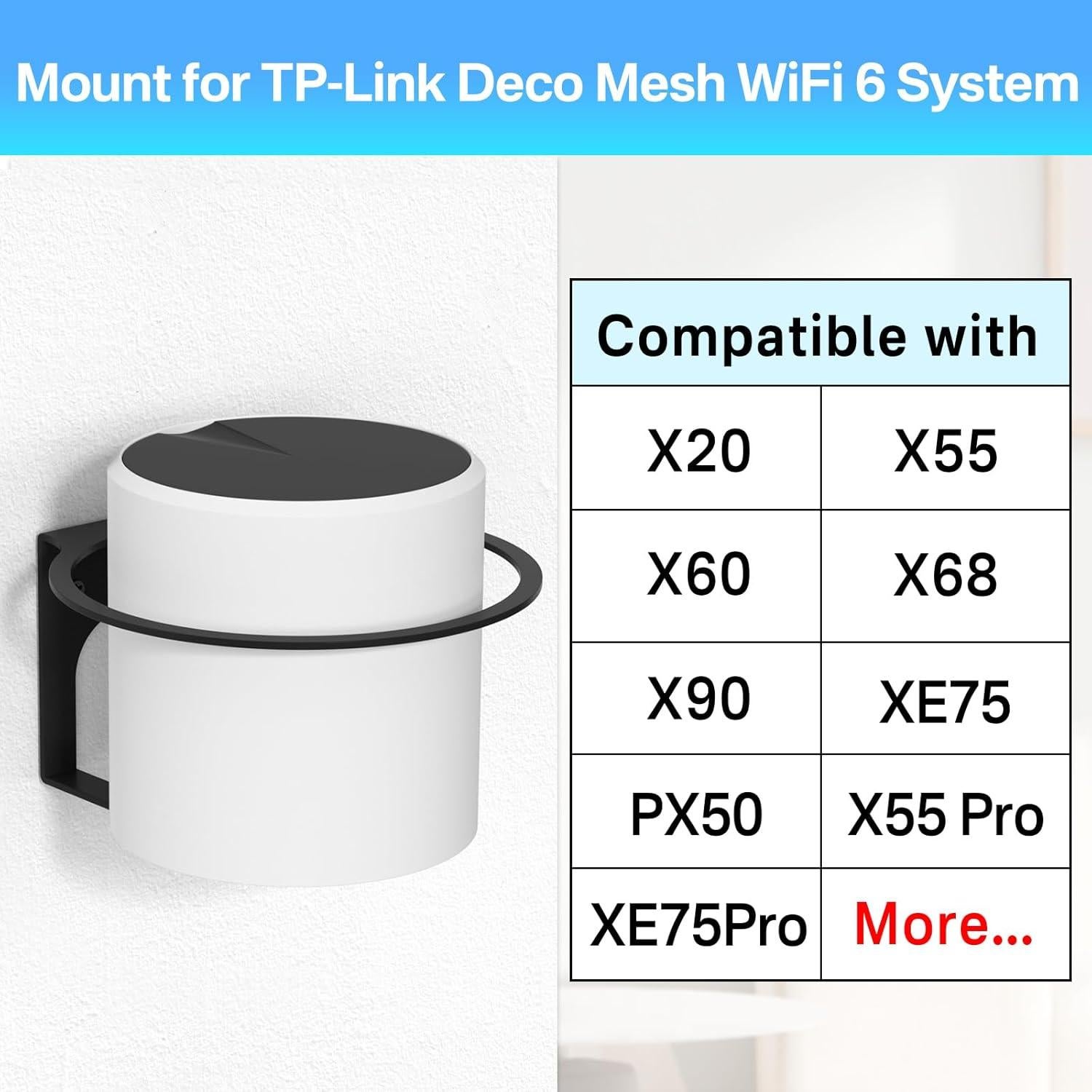 Soporte de Montaje en Pared para Router TP-Link Deco Negro