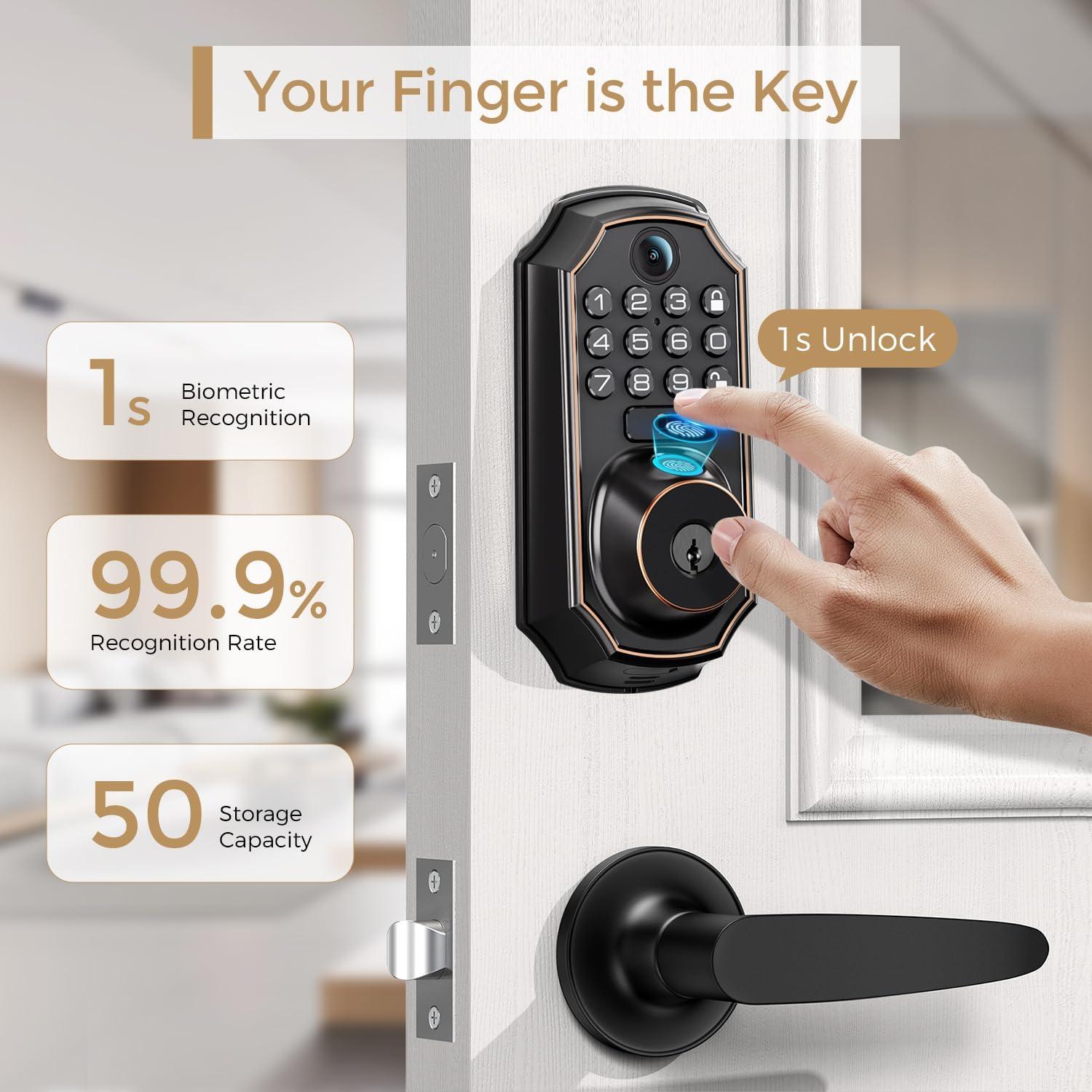 Cerradura Inteligente WiFi ARPHA D289+H300 con Cámara y Huella