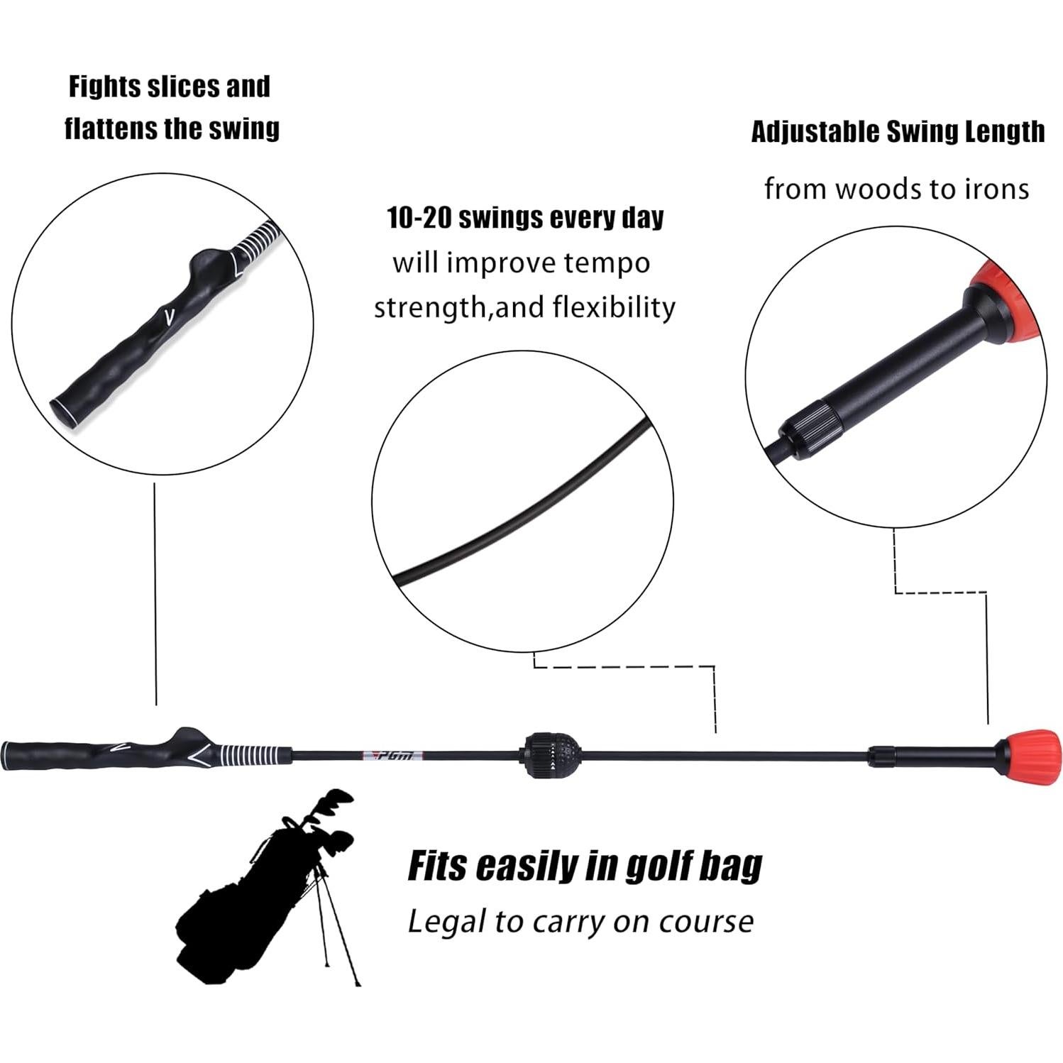 Bastón de Entrenamiento de Swing de Golf PGM - Ajustable