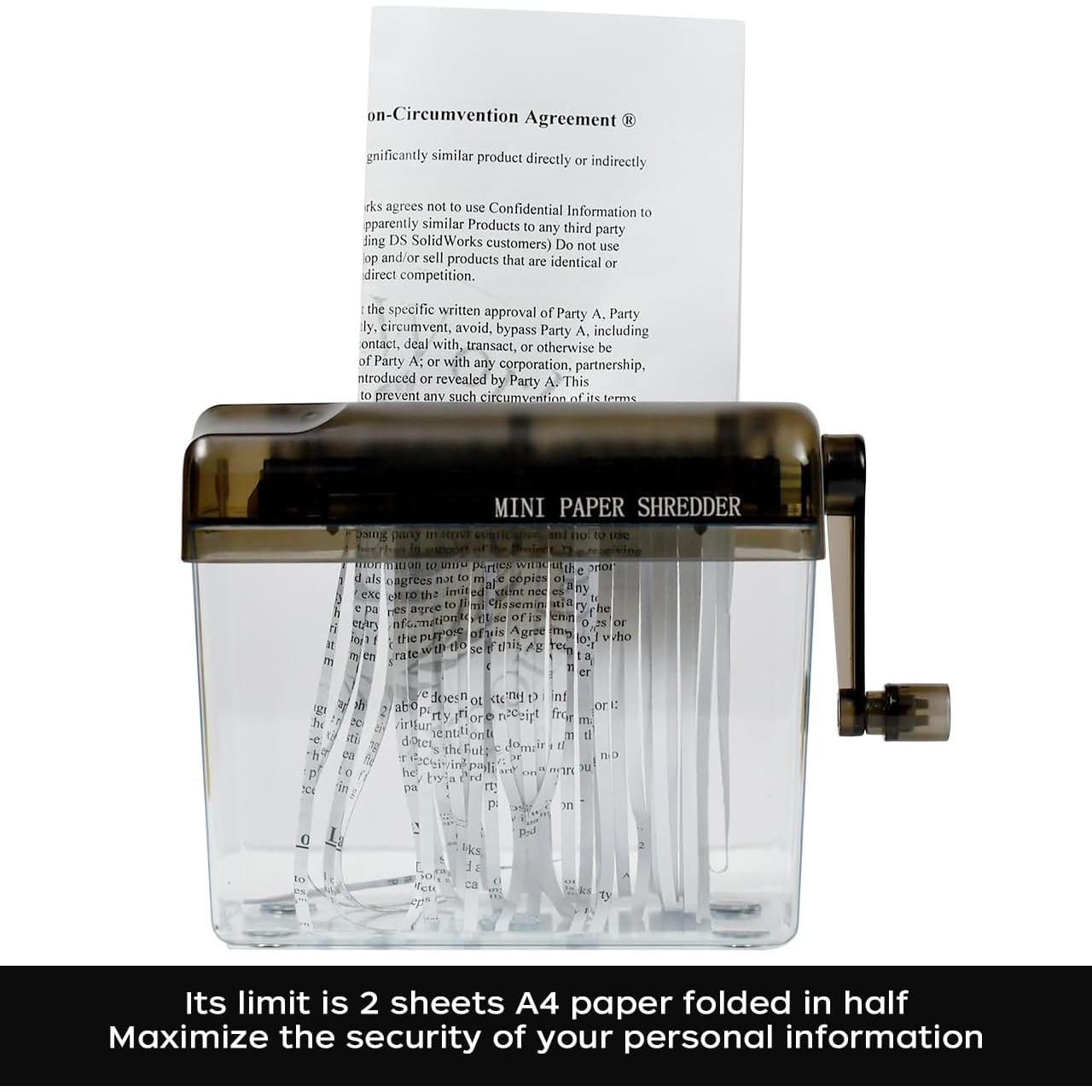 Mini Trituradora Manual JIKIOU de Papel 400g para Oficina