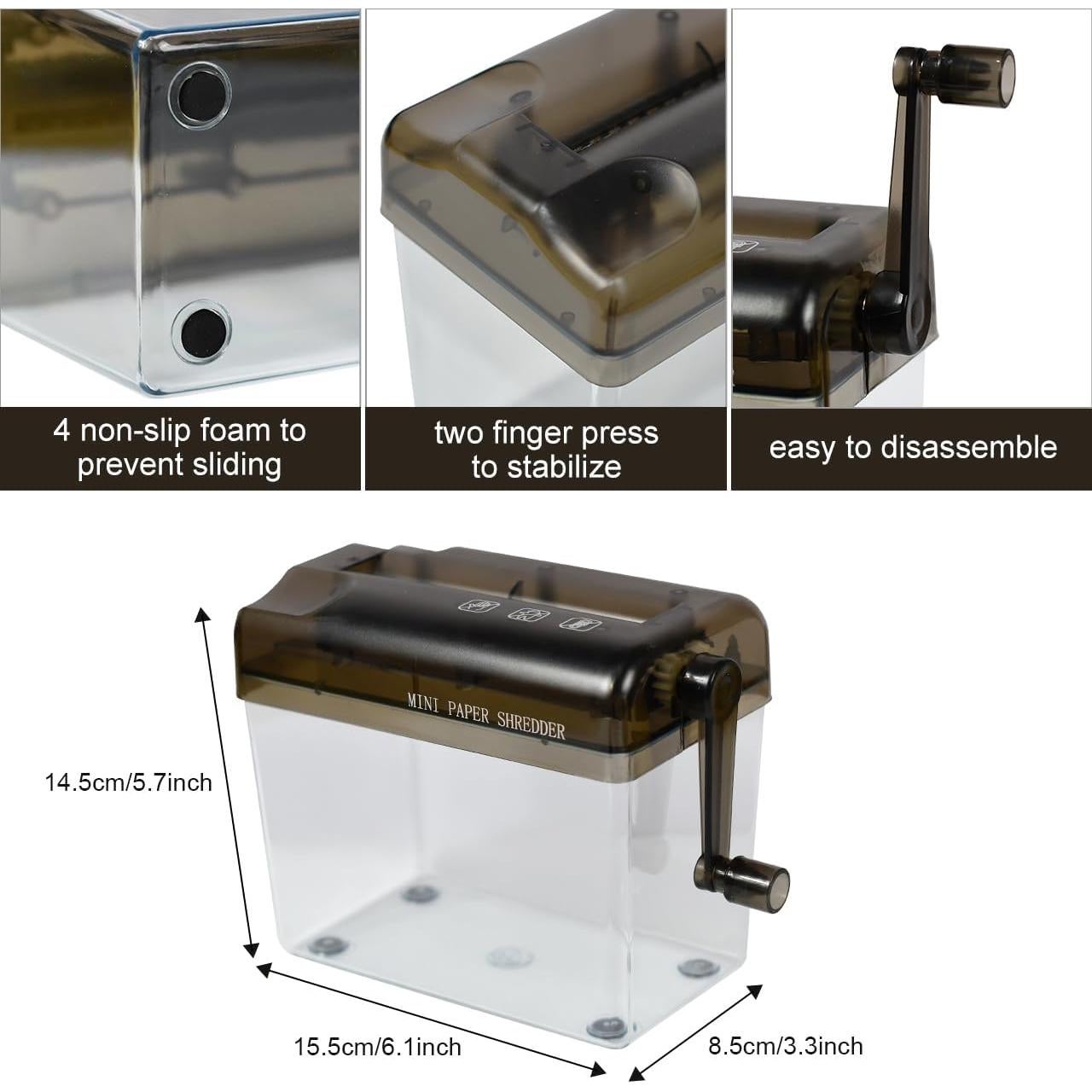 Mini Trituradora Manual JIKIOU de Papel 400g para Oficina