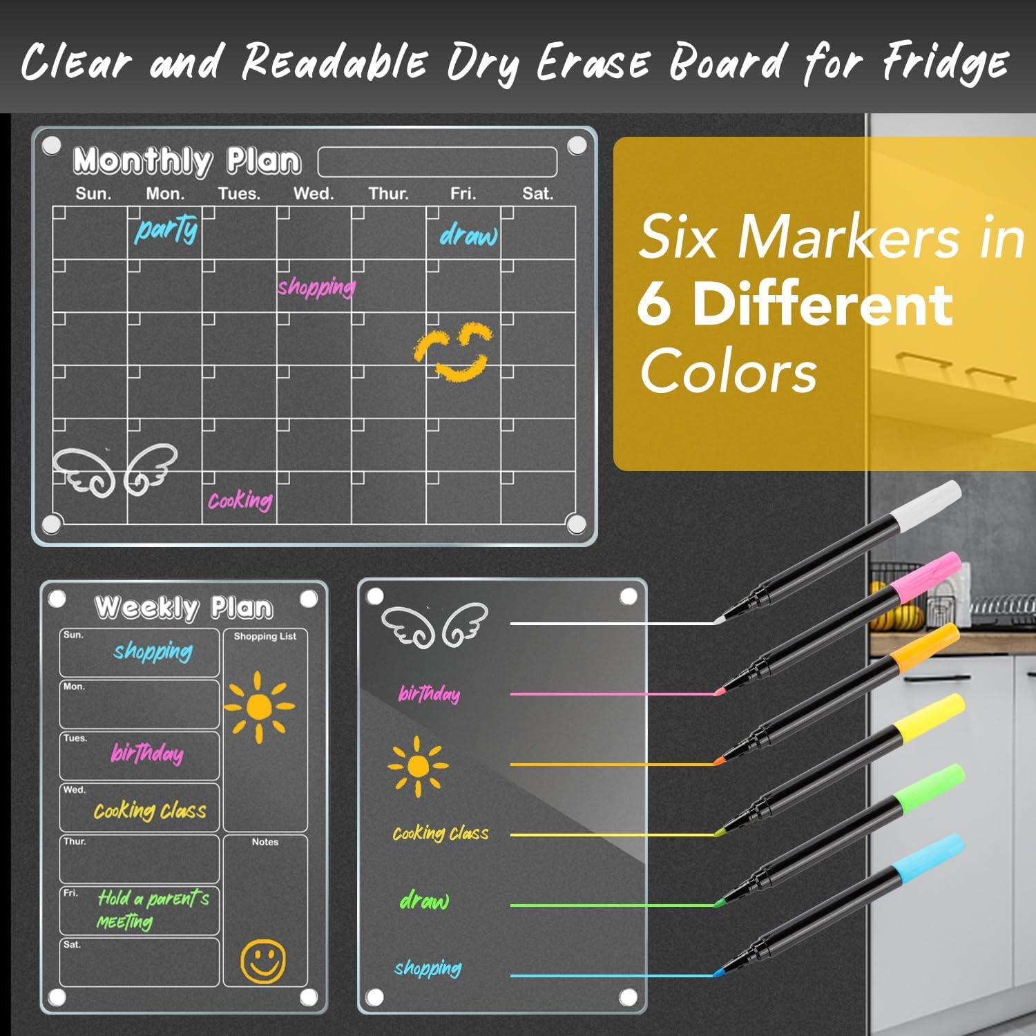 Set de Calendarios Magnéticos Acrílicos DIYMAG 3 Piezas 38.1x27.9cm