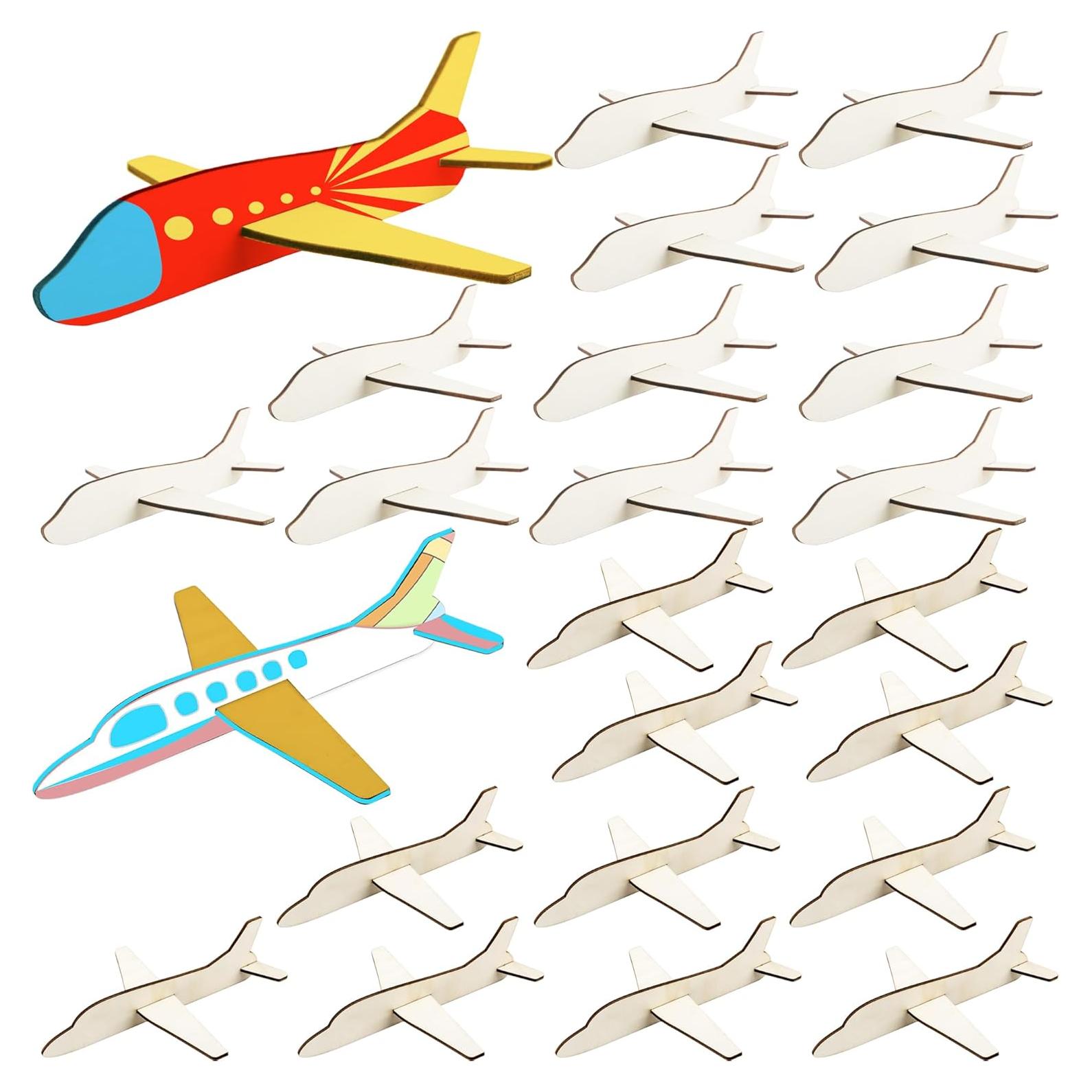 Haconba 24 Aviones de Madera DIY para Pintar - Manualidades