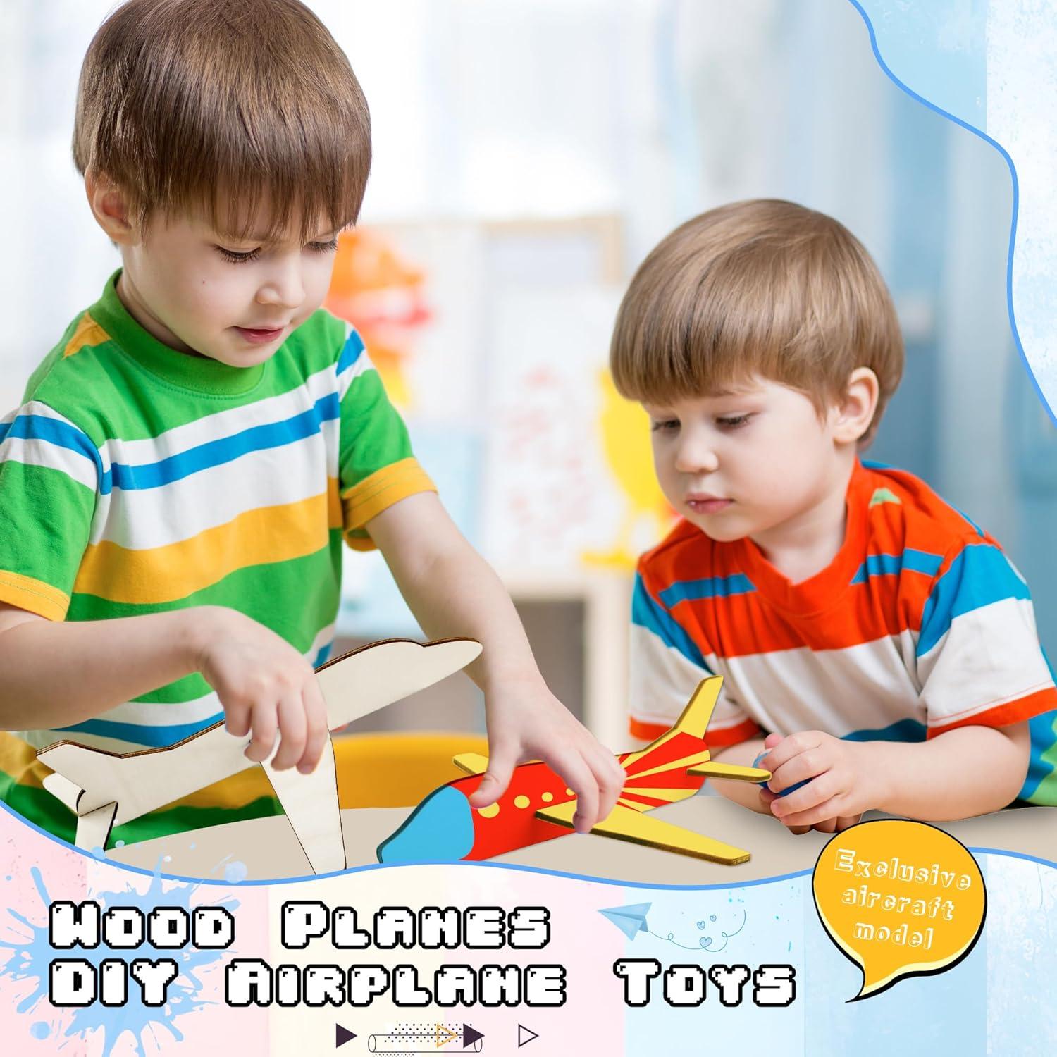 Haconba 24 Aviones de Madera DIY para Pintar - Manualidades