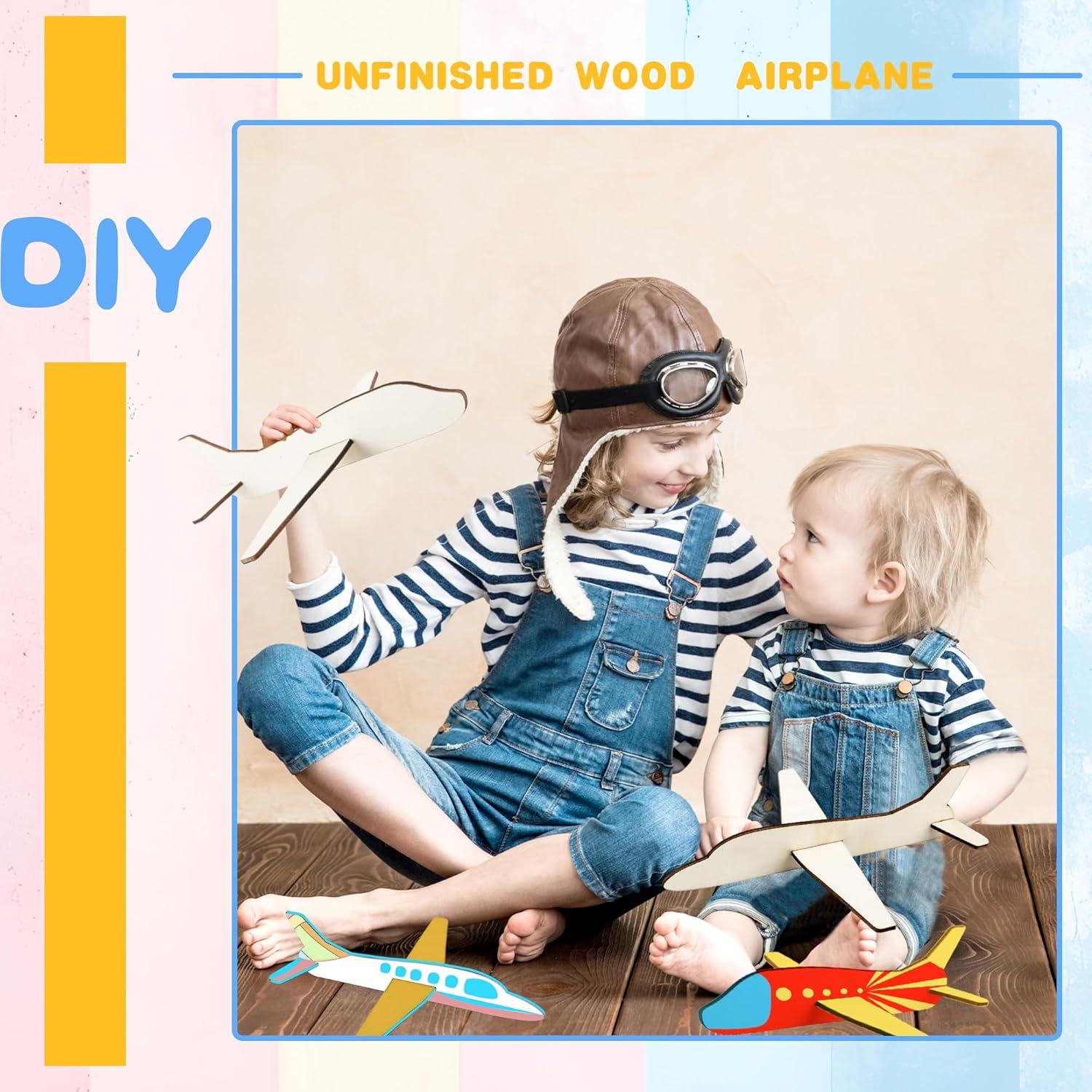 Haconba 24 Aviones de Madera DIY para Pintar - Manualidades