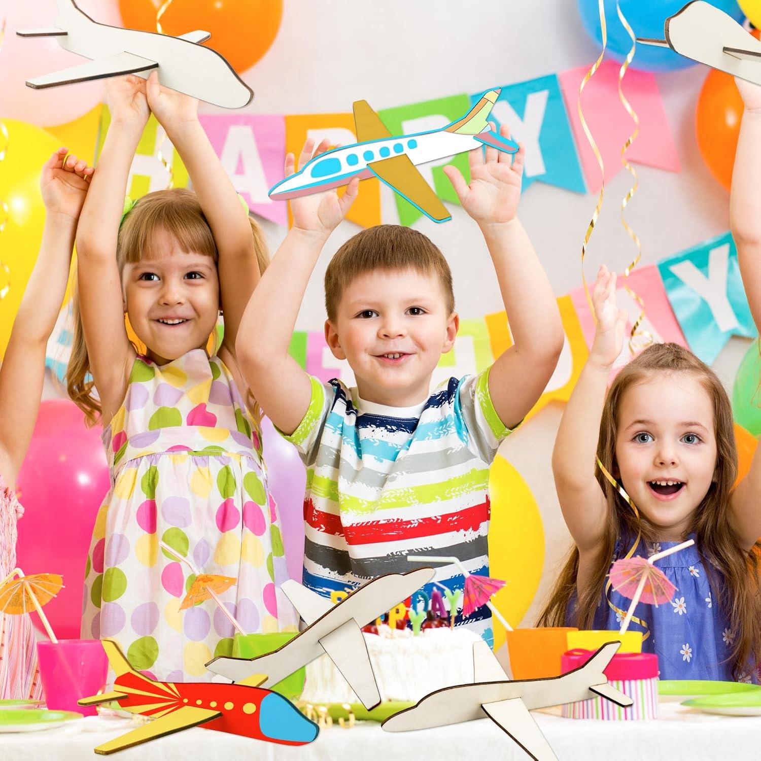 Haconba 24 Aviones de Madera DIY para Pintar - Manualidades