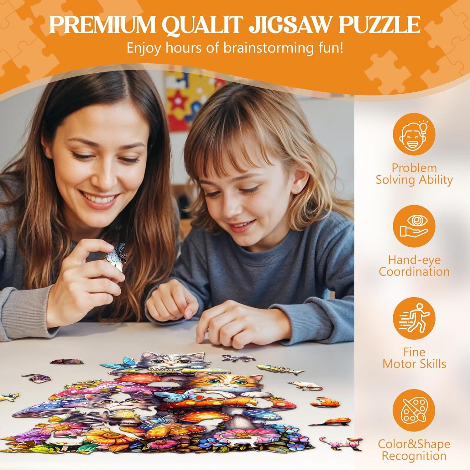 Rompecabezas de Madera Lovpippi 90 Piezas Familia de Gatos