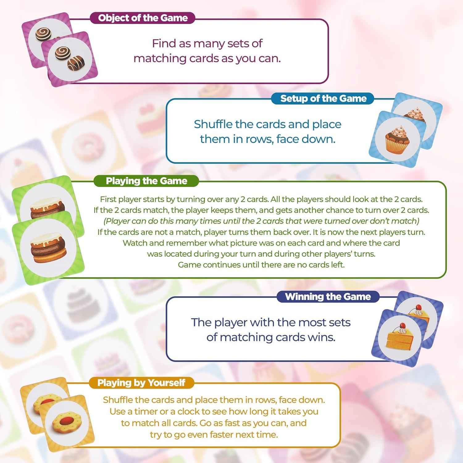 Juego de Memoria Point Games para Niños - 48 Cartas Didácticas