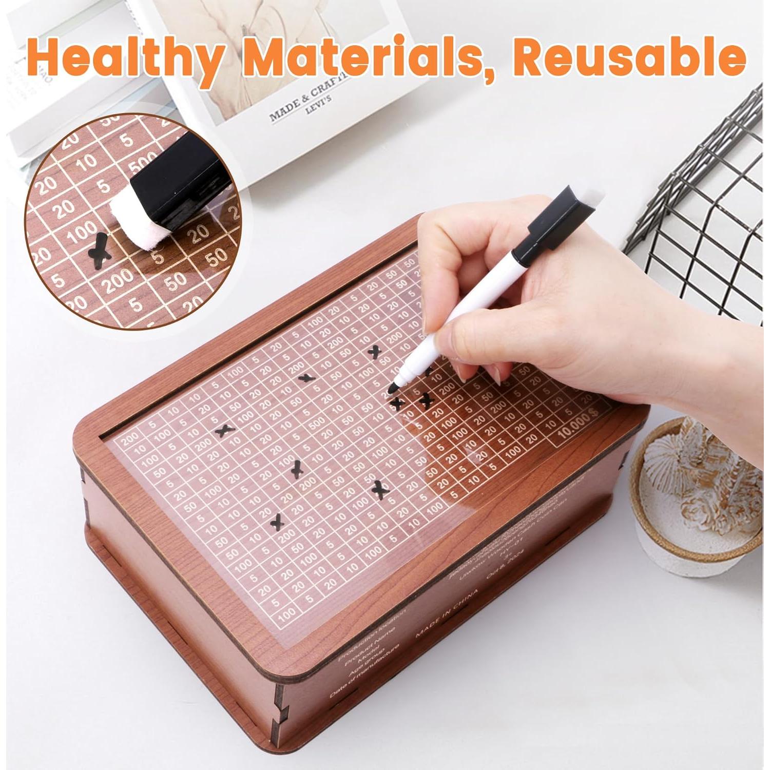 Caja de Ahorros de Madera Uiwkow 10000 Dólares para Niños