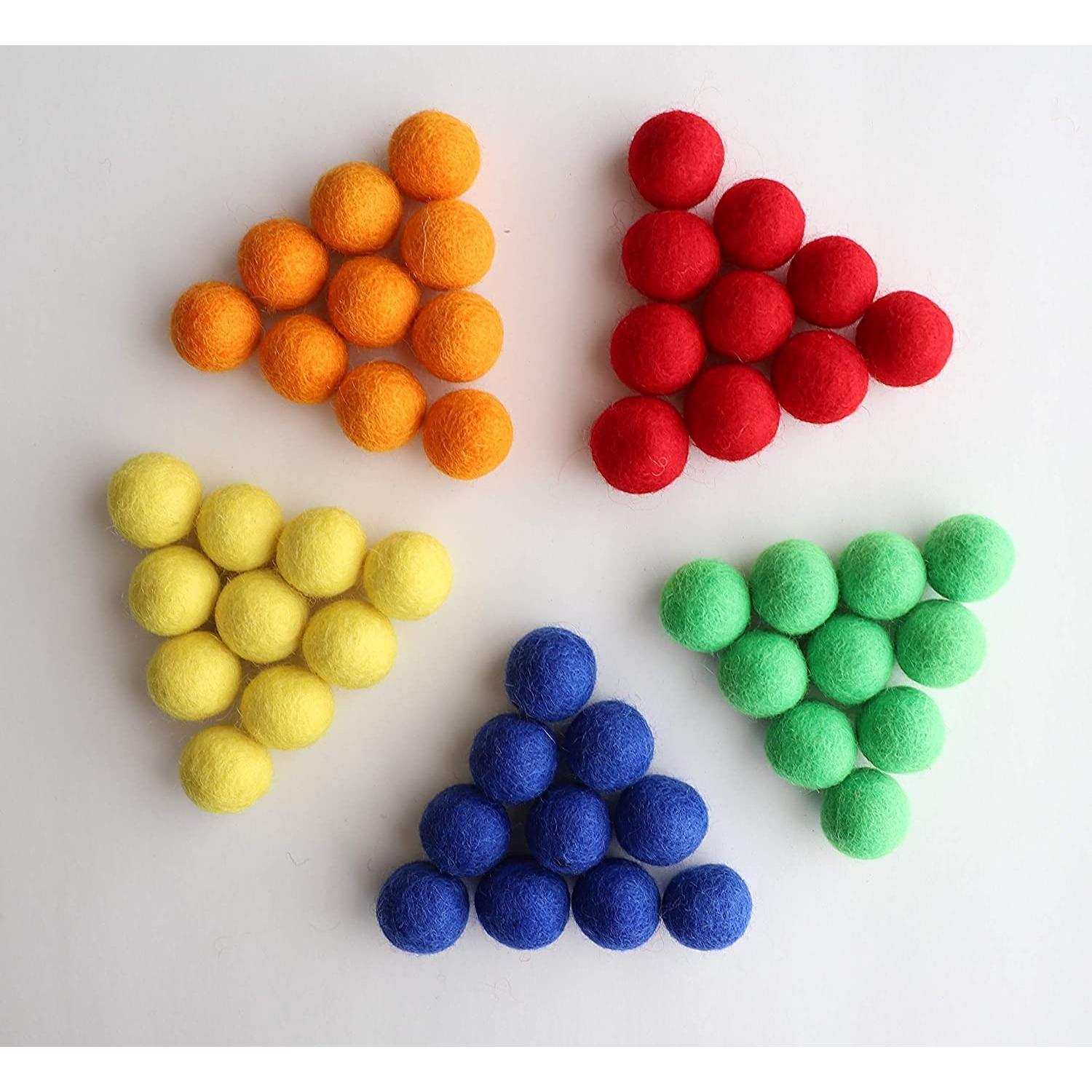 Conjunto de 60 Bolas de Fieltro Arcoíris Mini Fábrica 2.5cm