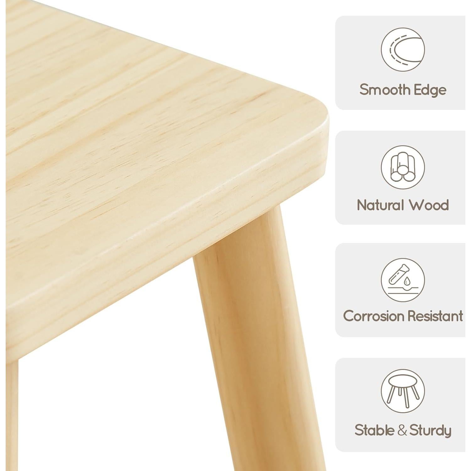 Taburete Infantil de Madera Beright Cuadrado 25.4x24.4x28.2cm