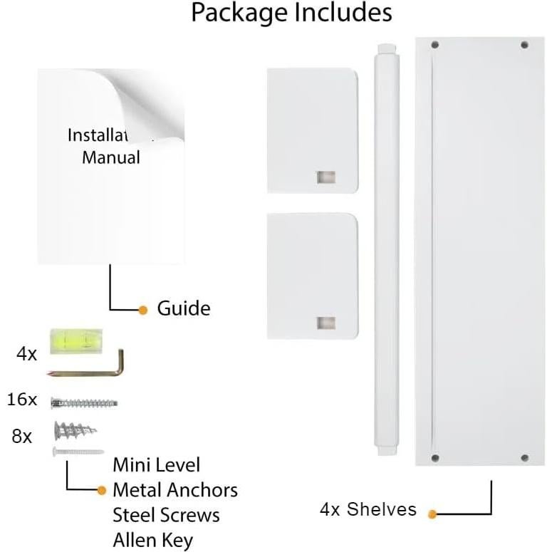 Estanterías Flotantes Blancas Onlysky para Niños - 4 Unidades