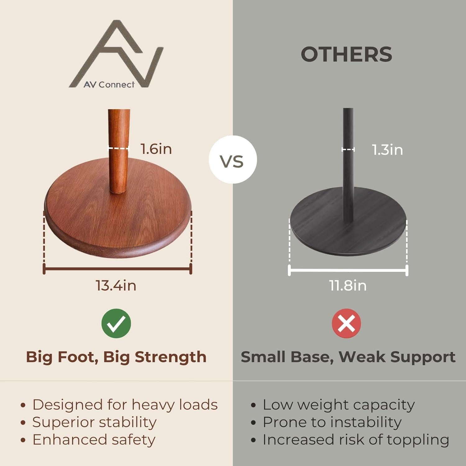 Perchero de Madera Sólida AV Connect con 8 Ganchos Ajustables