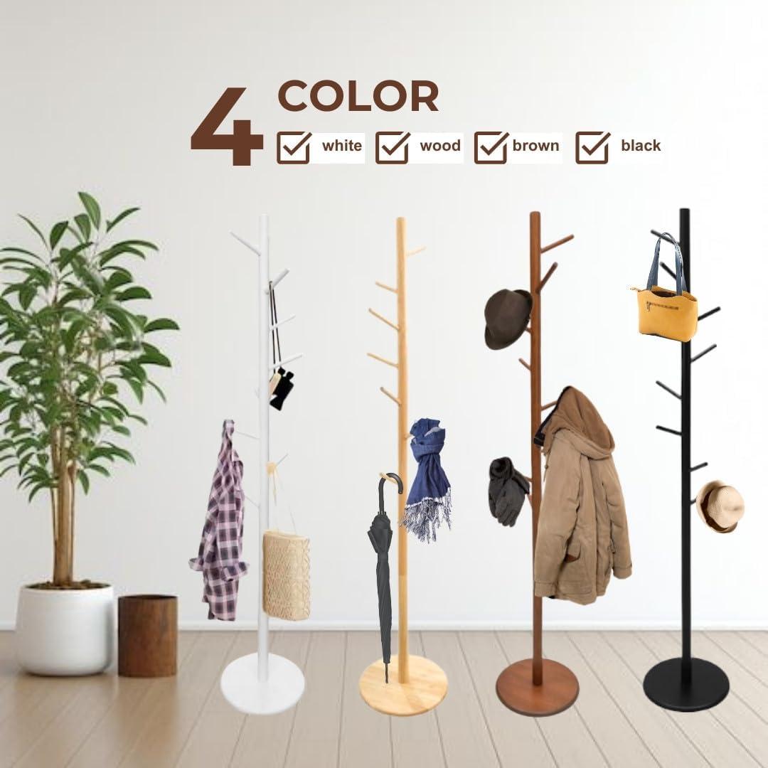 Perchero de Madera Sólida AV Connect con 8 Ganchos Ajustables