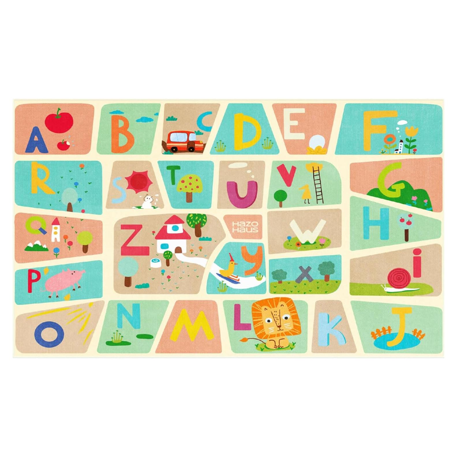 Alfombra Educativa Hazo Haus 3x5 Mapa del Alfabeto Niños