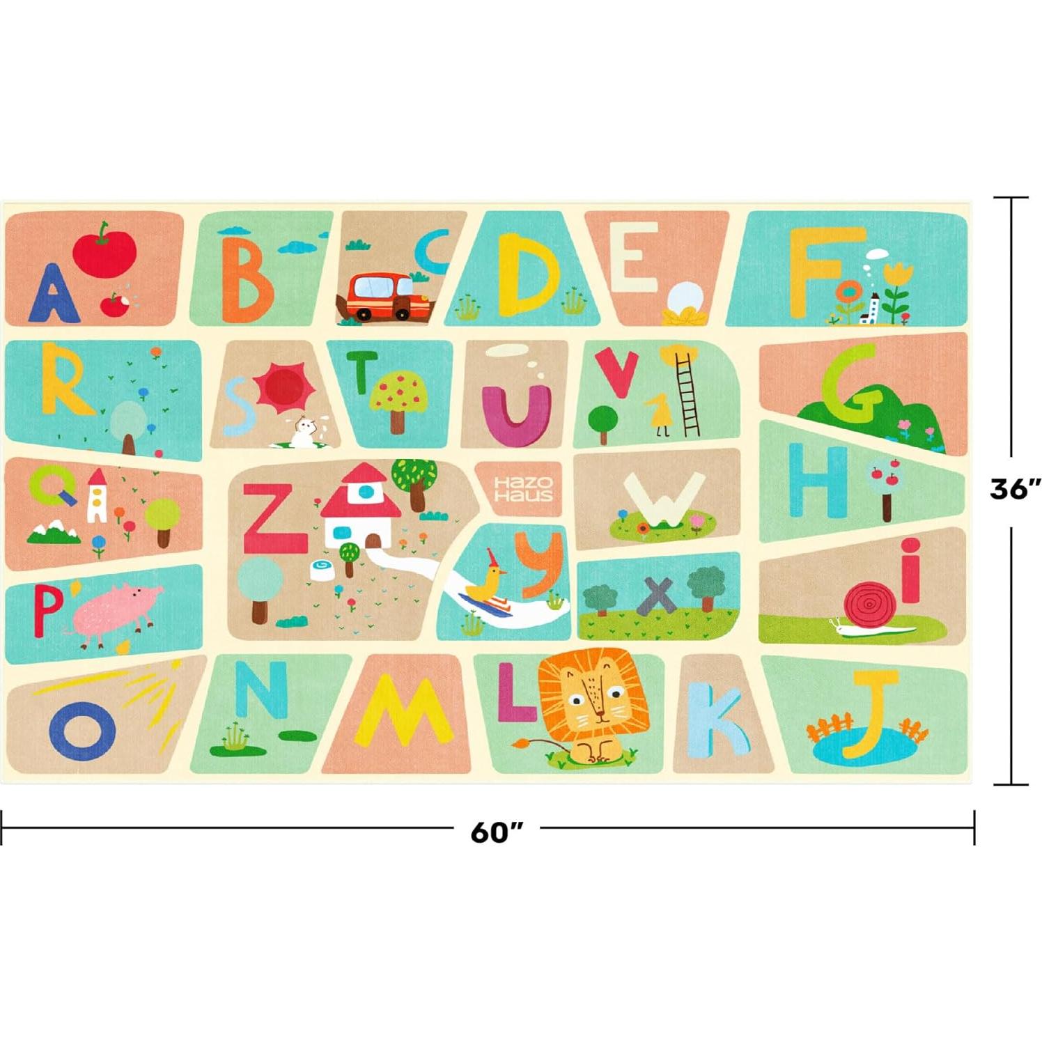 Alfombra Educativa Hazo Haus 3x5 Mapa del Alfabeto Niños