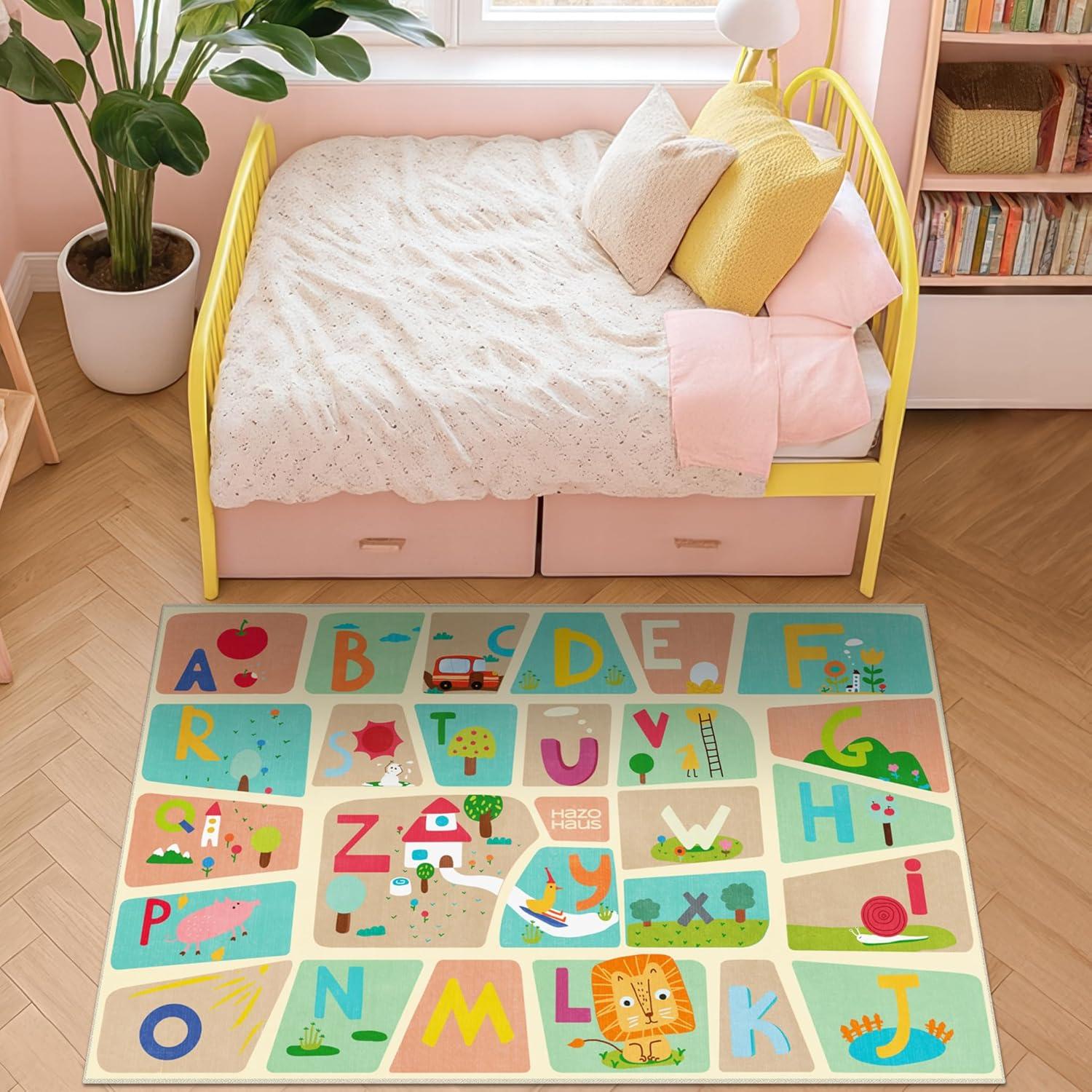 Alfombra Educativa Hazo Haus 3x5 Mapa del Alfabeto Niños