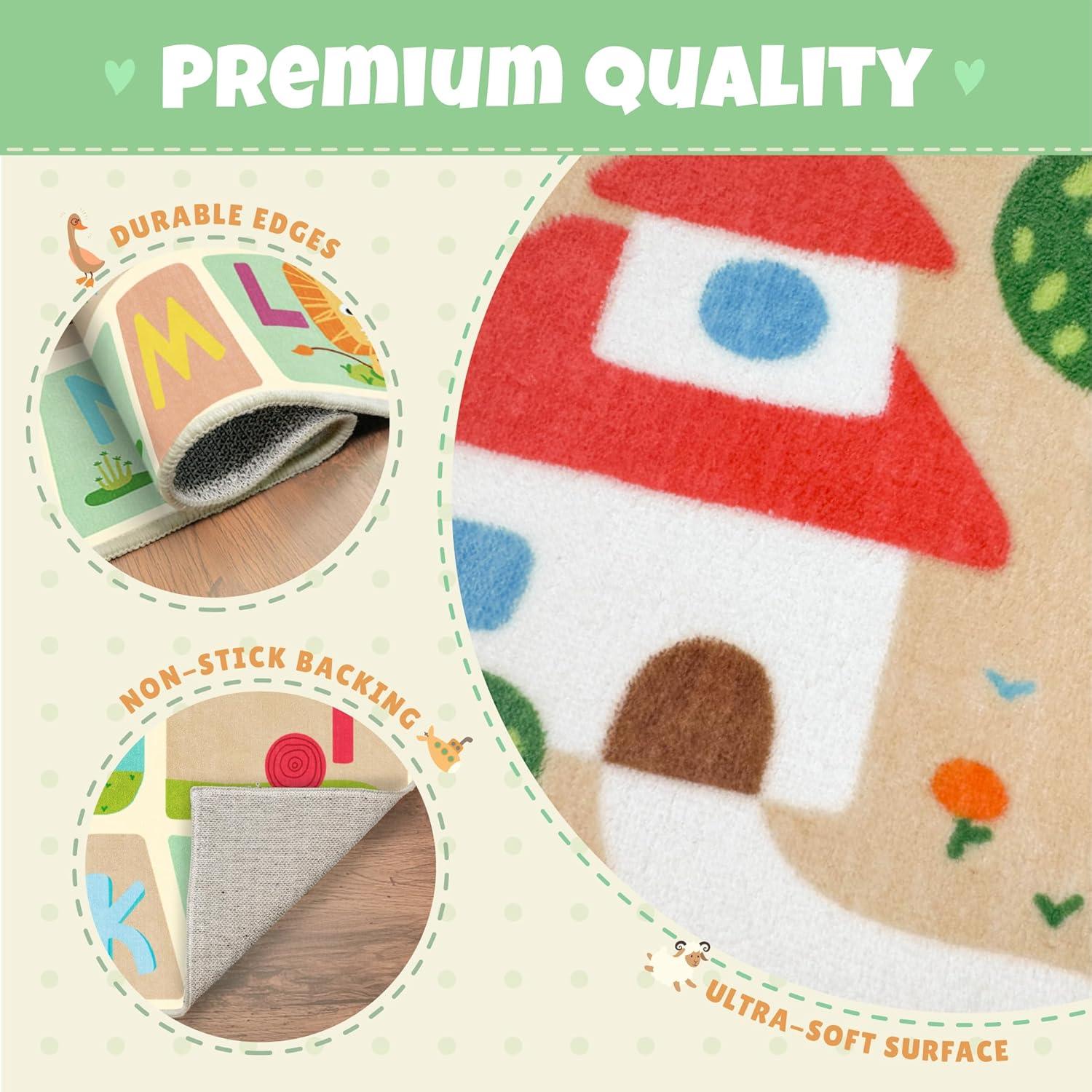 Alfombra Educativa Hazo Haus 3x5 Mapa del Alfabeto Niños