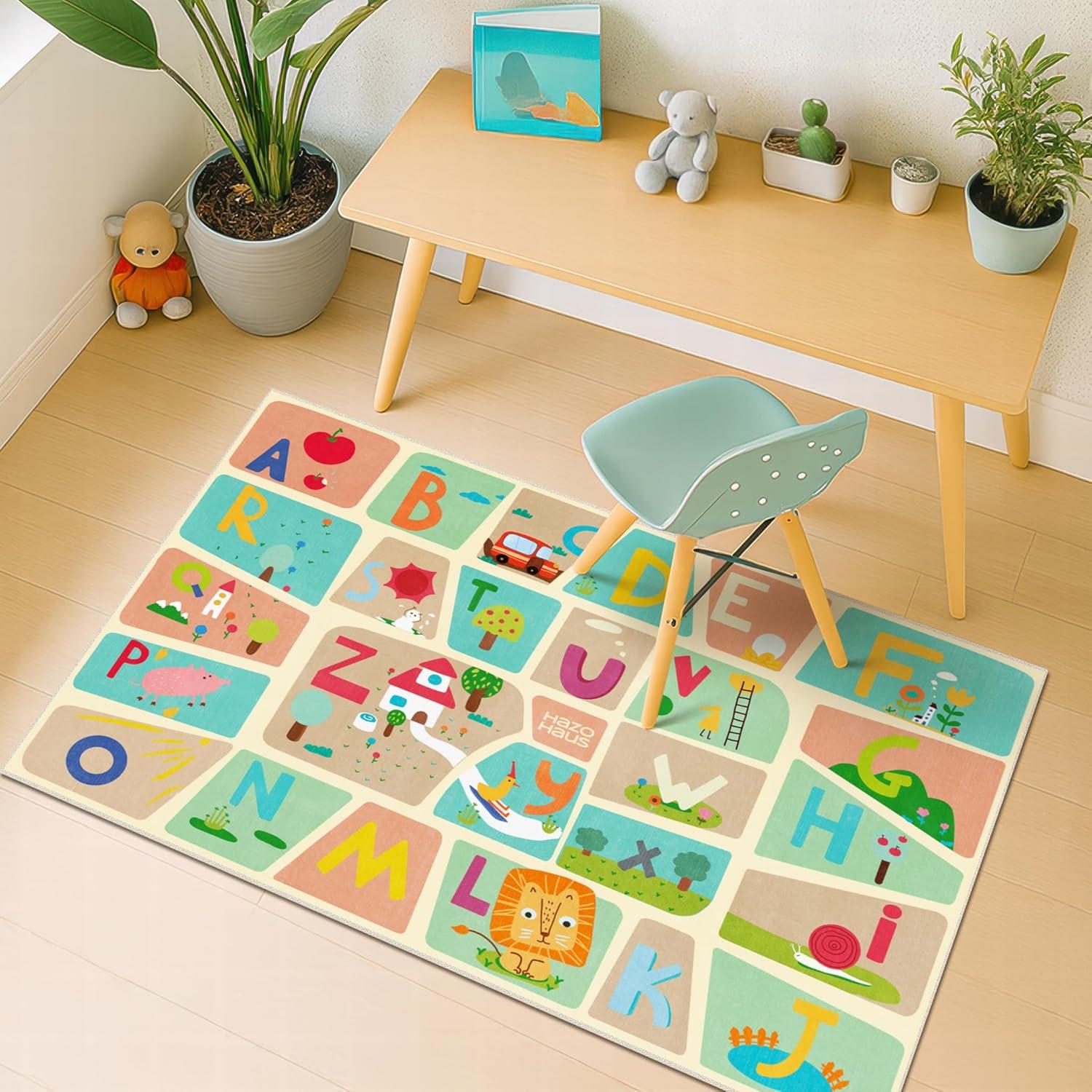 Alfombra Educativa Hazo Haus 3x5 Mapa del Alfabeto Niños