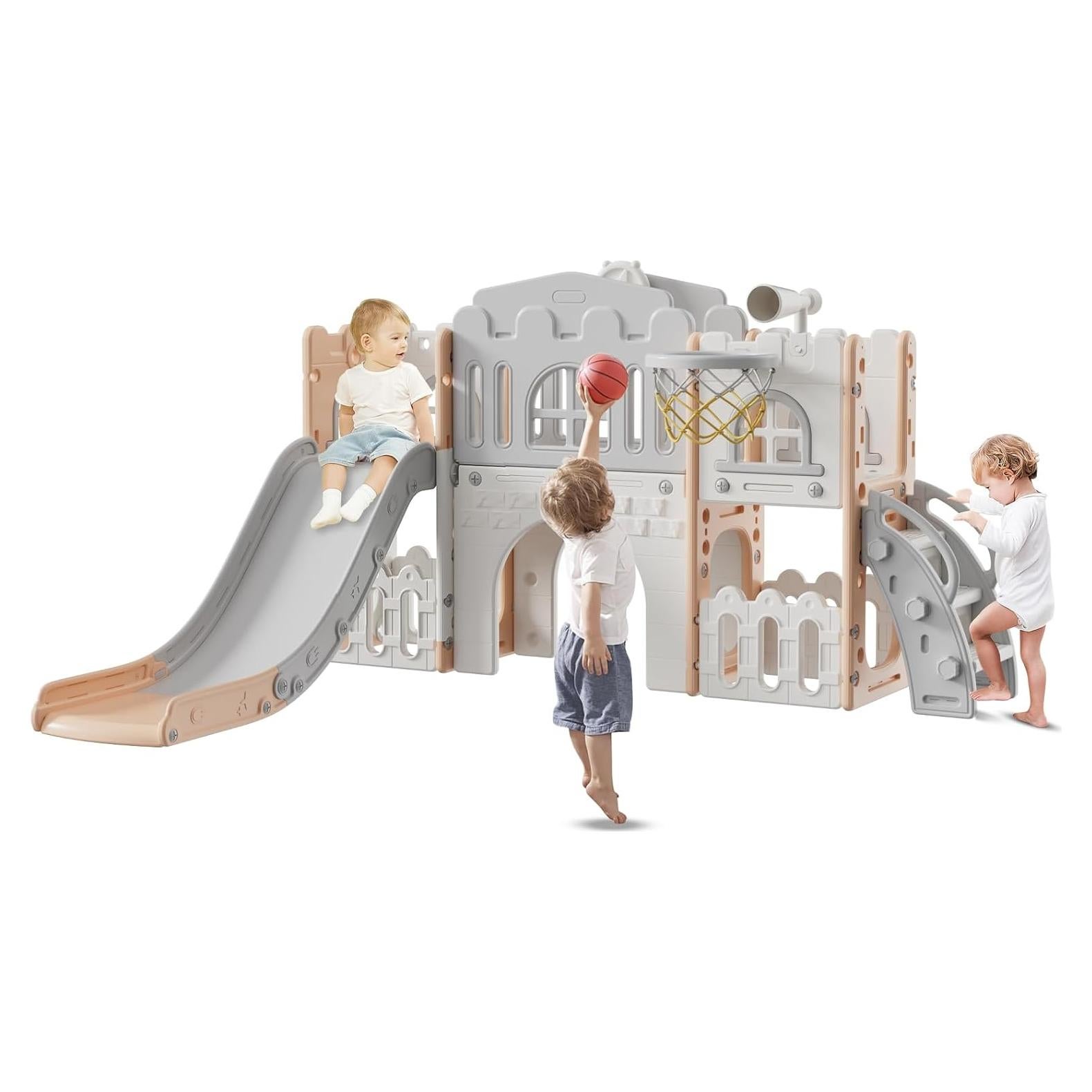 Deslizador para Niños Baotree 9 en 1 Rosa Gris 200x160 cm