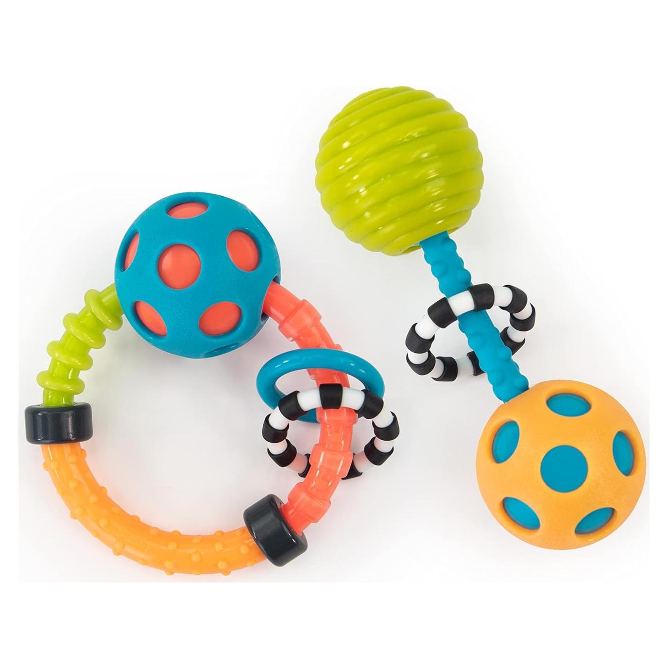 Juego de Sonajeros Flexibles Sassy - 2 Piezas para Bebés 0+ Meses