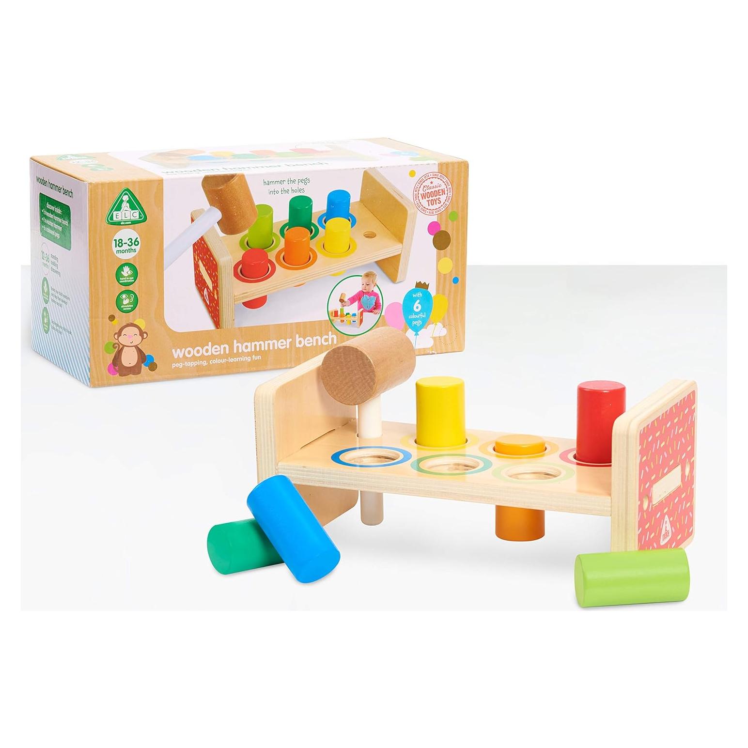 Banco de Martillo de Madera Just Play 25.5x12x12.5 cm