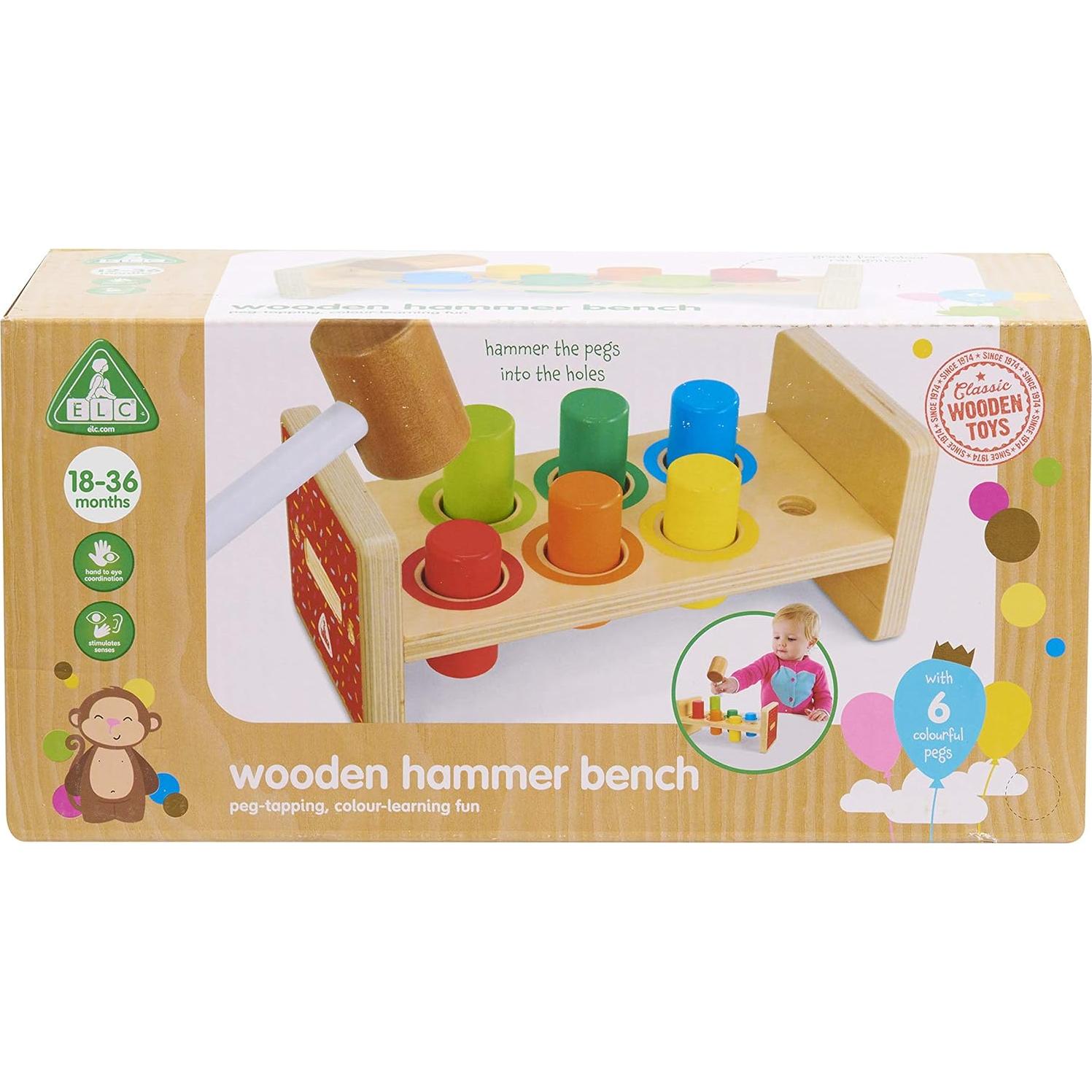 Banco de Martillo de Madera Just Play 25.5x12x12.5 cm